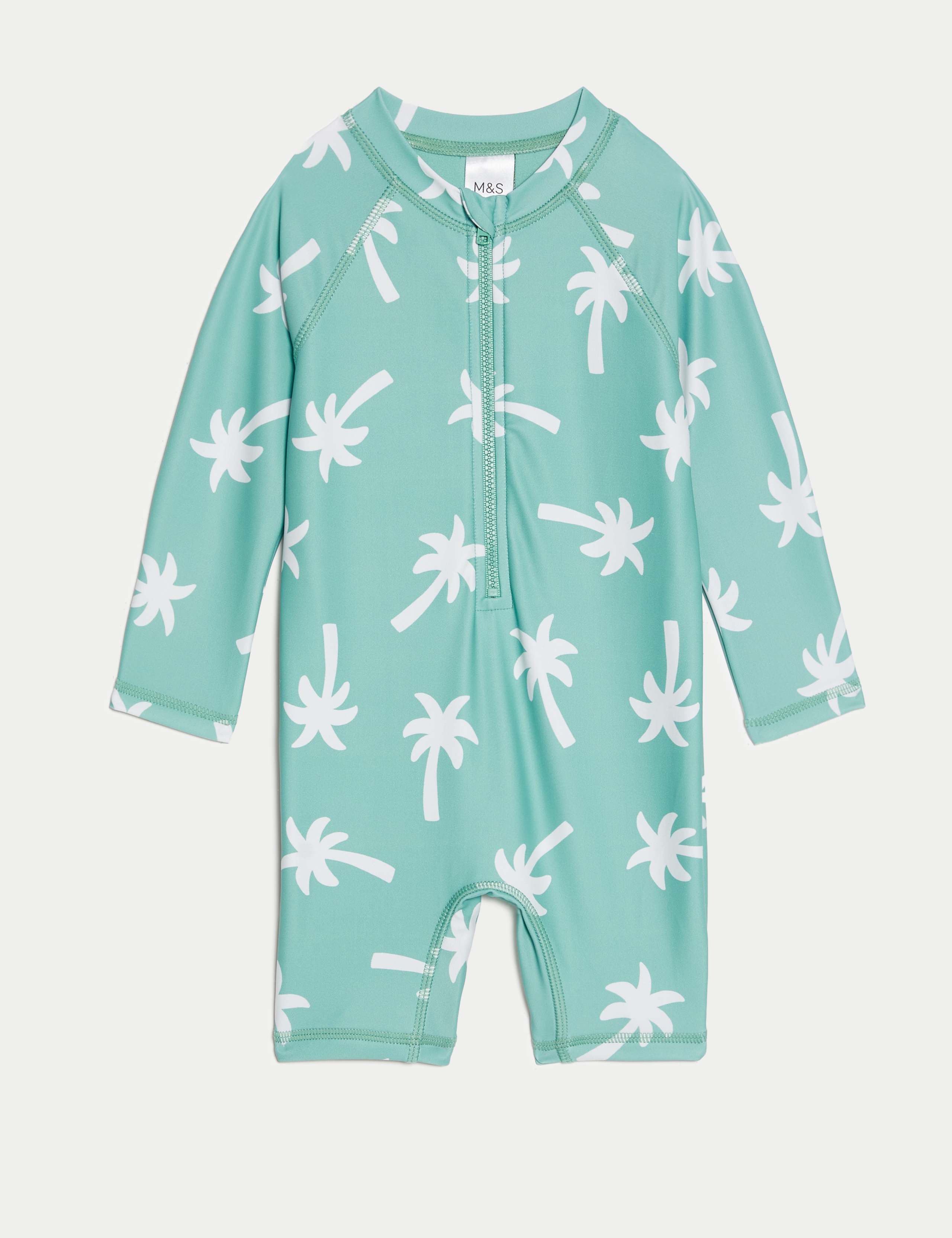Palm Print Long Sleeve All In One (0 Mths-3 Yrs)