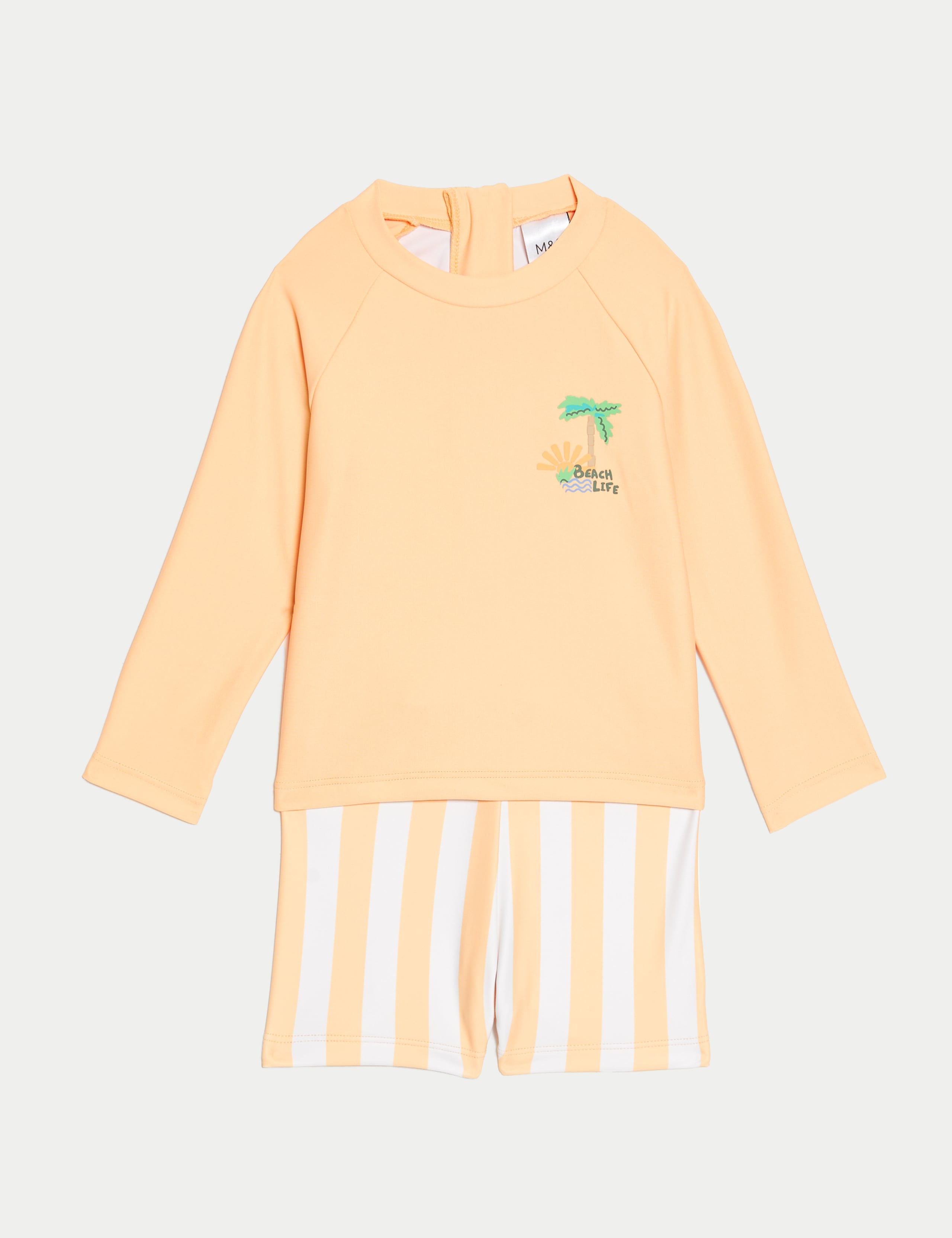 2pc Striped Long Sleeve Swim Set (0-3 Yrs)