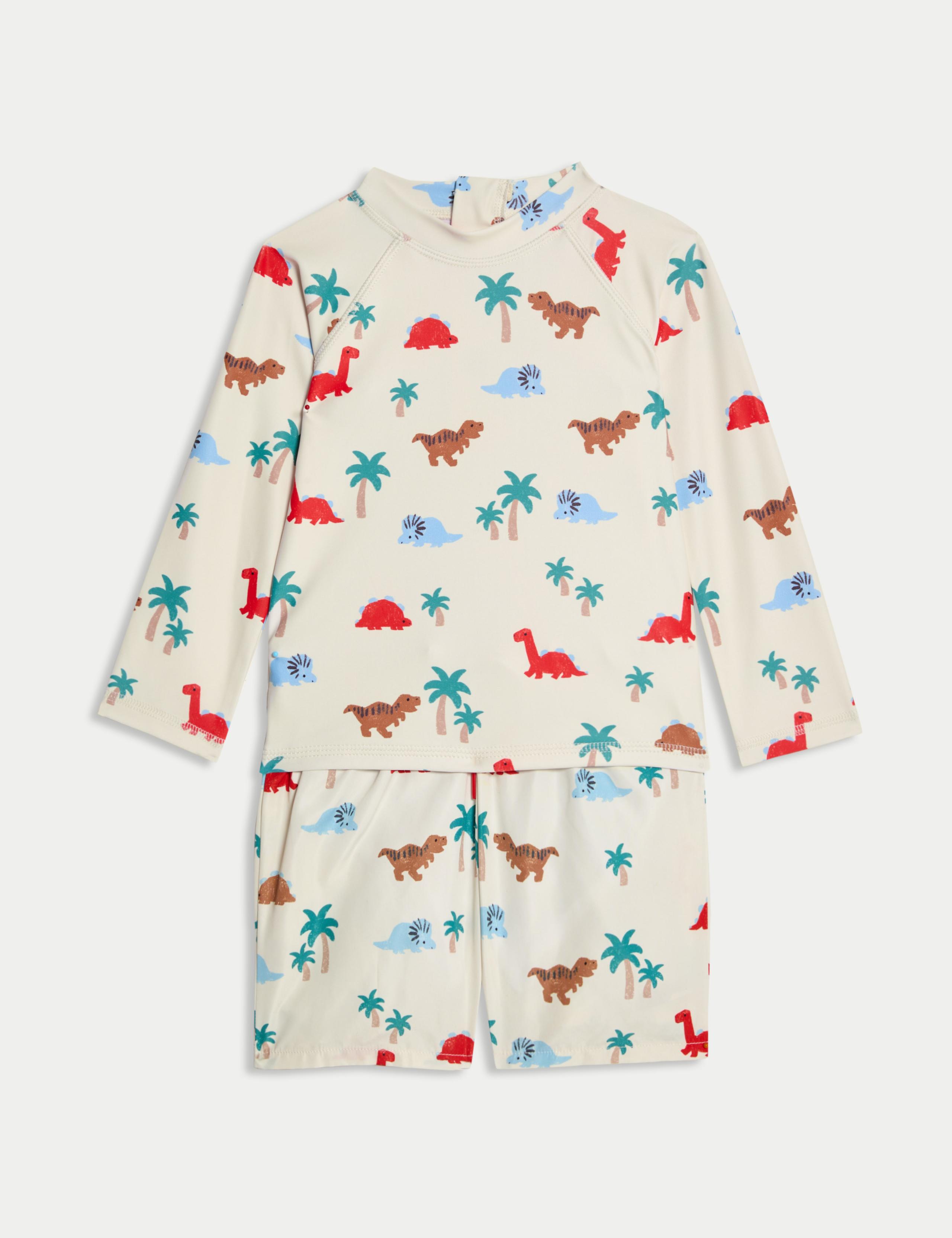 2pc Dinosaur Rash Vest Swim Set (0-3 Yrs)