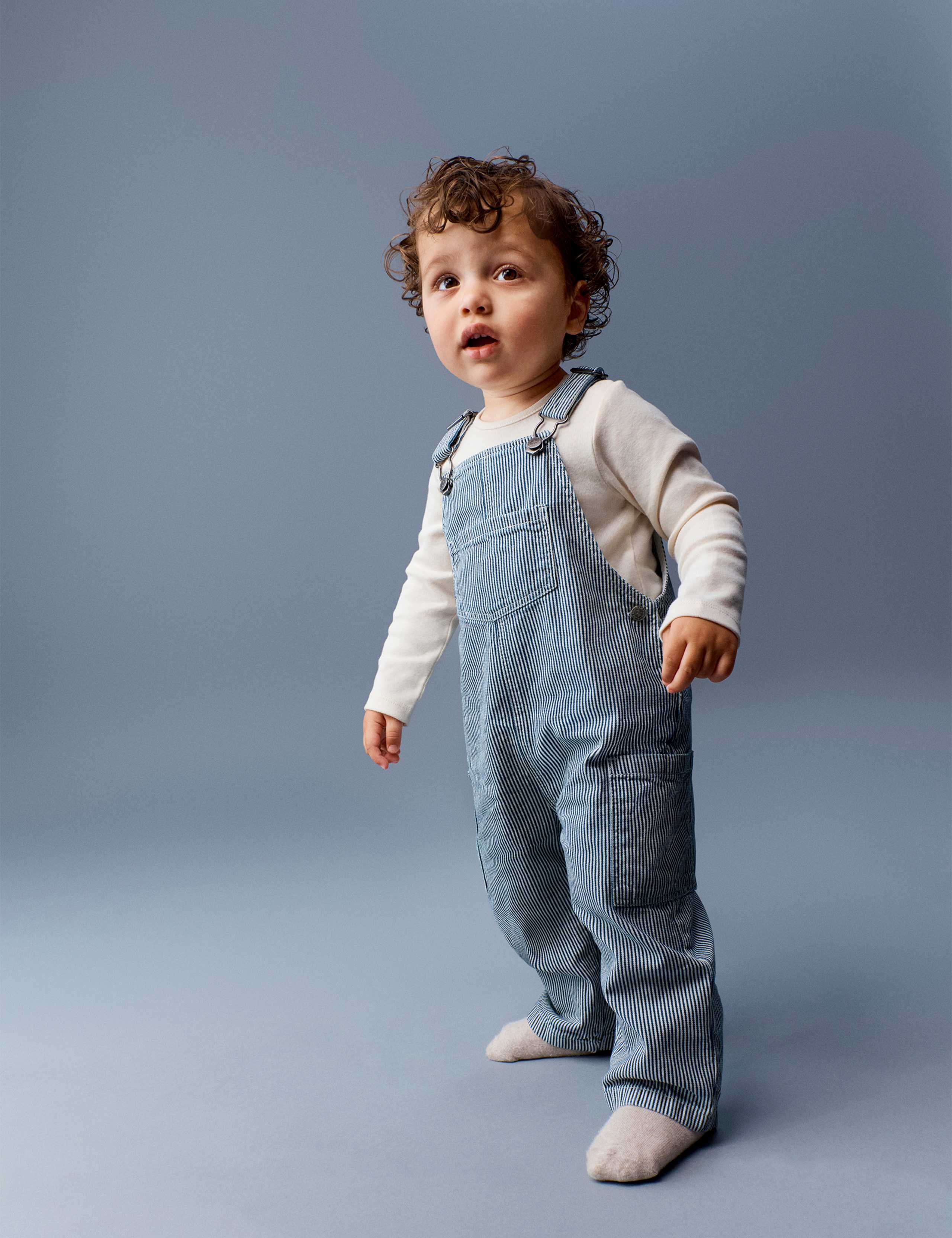 2 Piece Ticking Stripe Dungaree Outfit (0-3 Yrs)