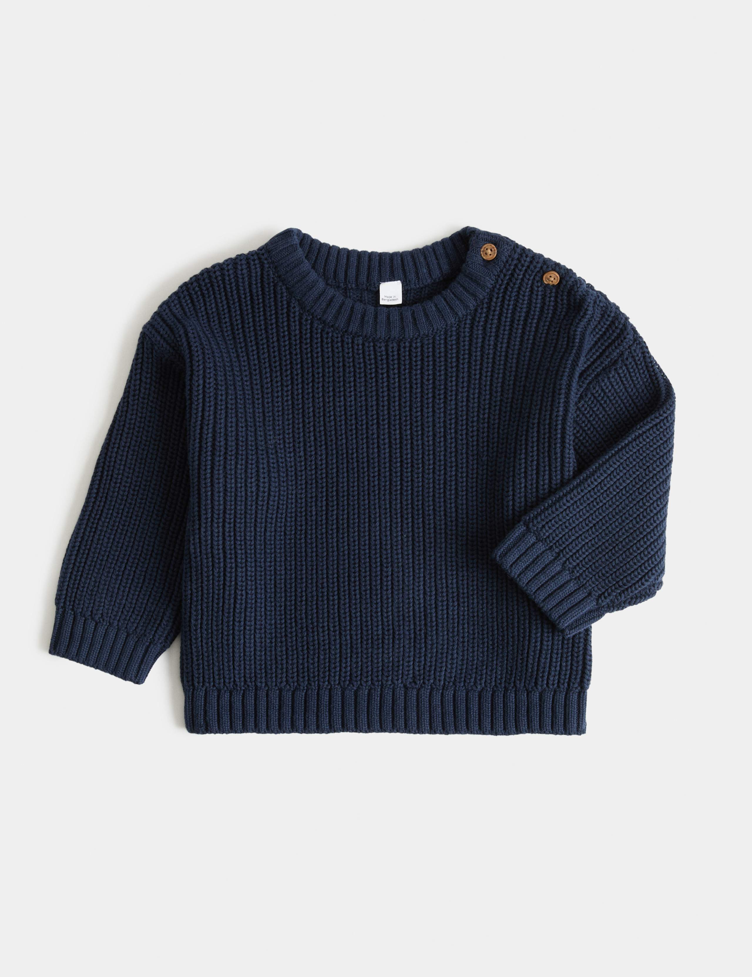 Pure Cotton Ribbed Jumper (0 Mths-5 Yrs)