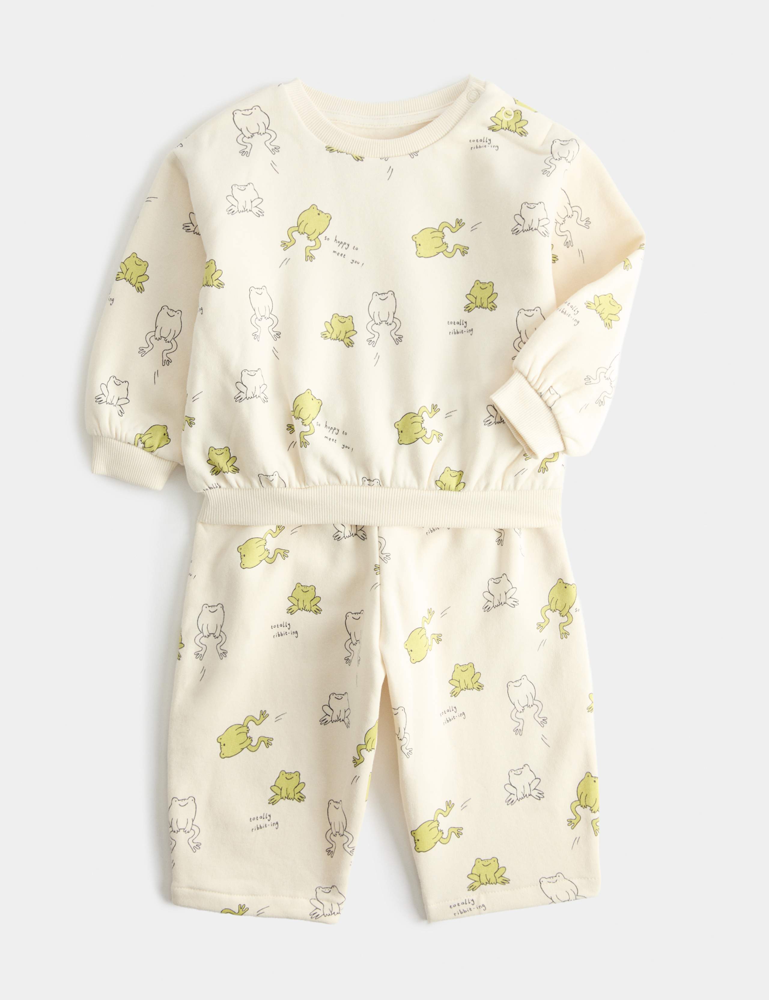 Cotton Rich Frog Print Outfit (0-5 Yrs)