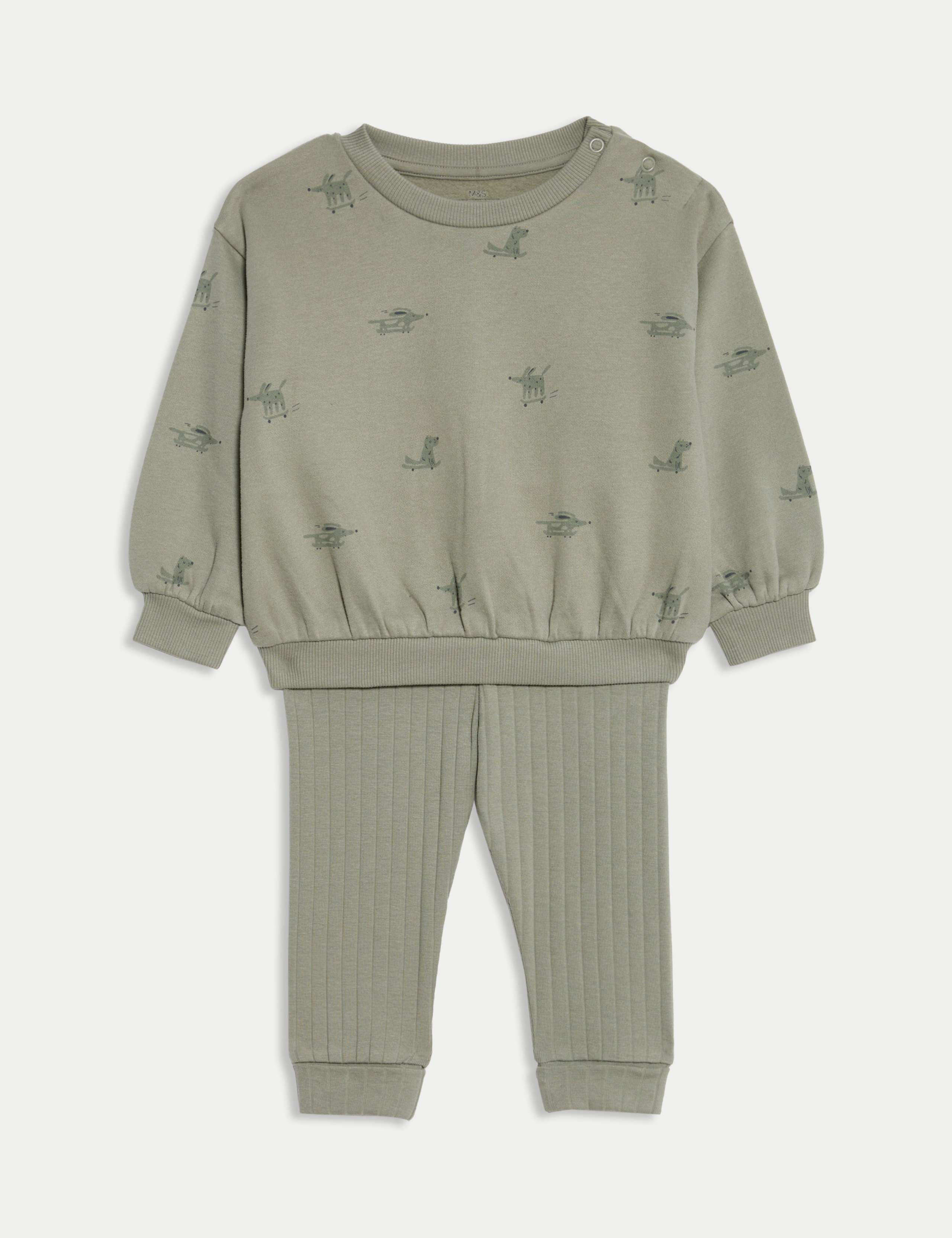 2pc Cotton Rich Dog Top & Bottom Outfit (0-6 Yrs)