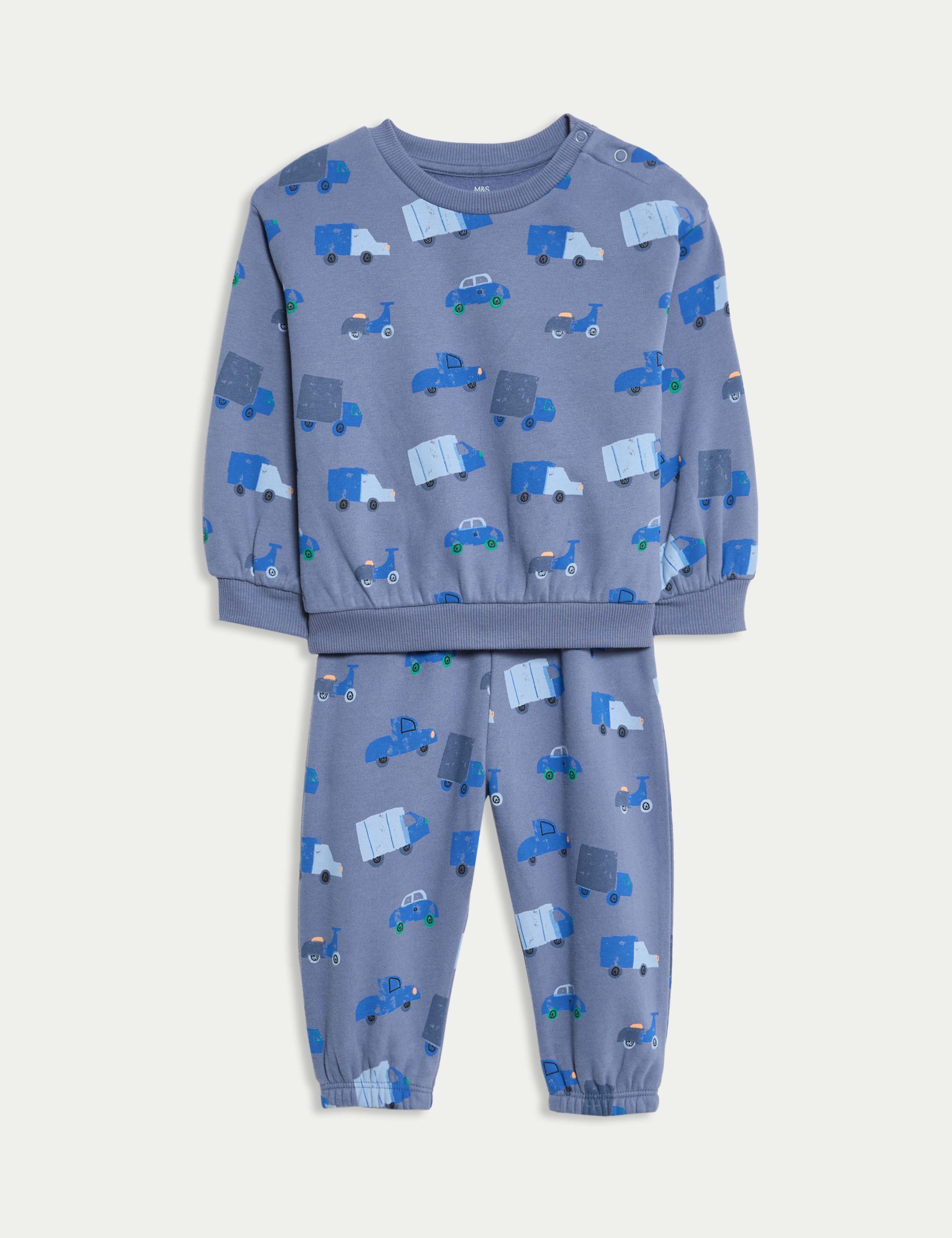 2pc Cotton Rich Transport Top & Bottom Outfit (0-6 Yrs)