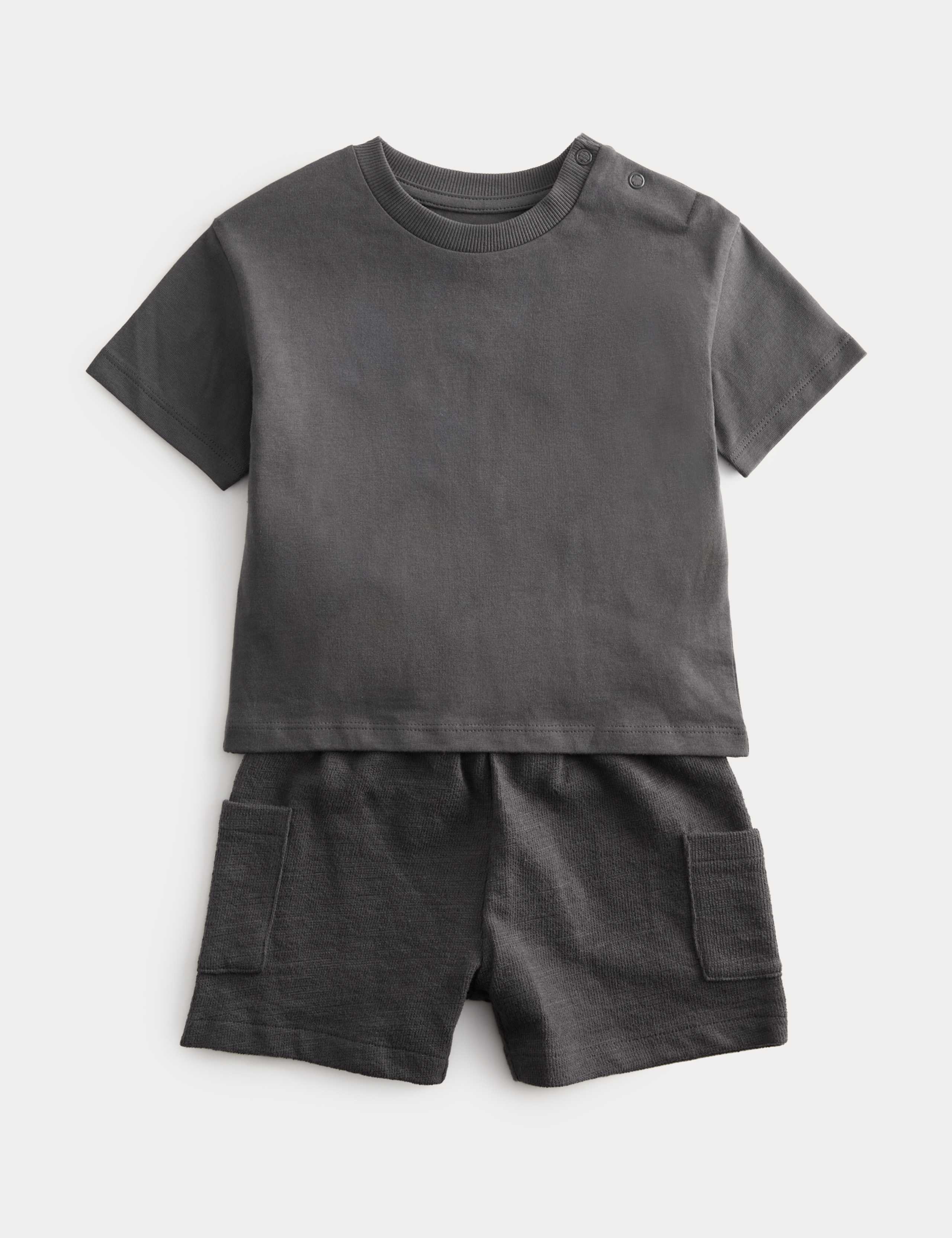 Pure Cotton Shirt & Cargo Shorts Outfit (0-5 Yrs)