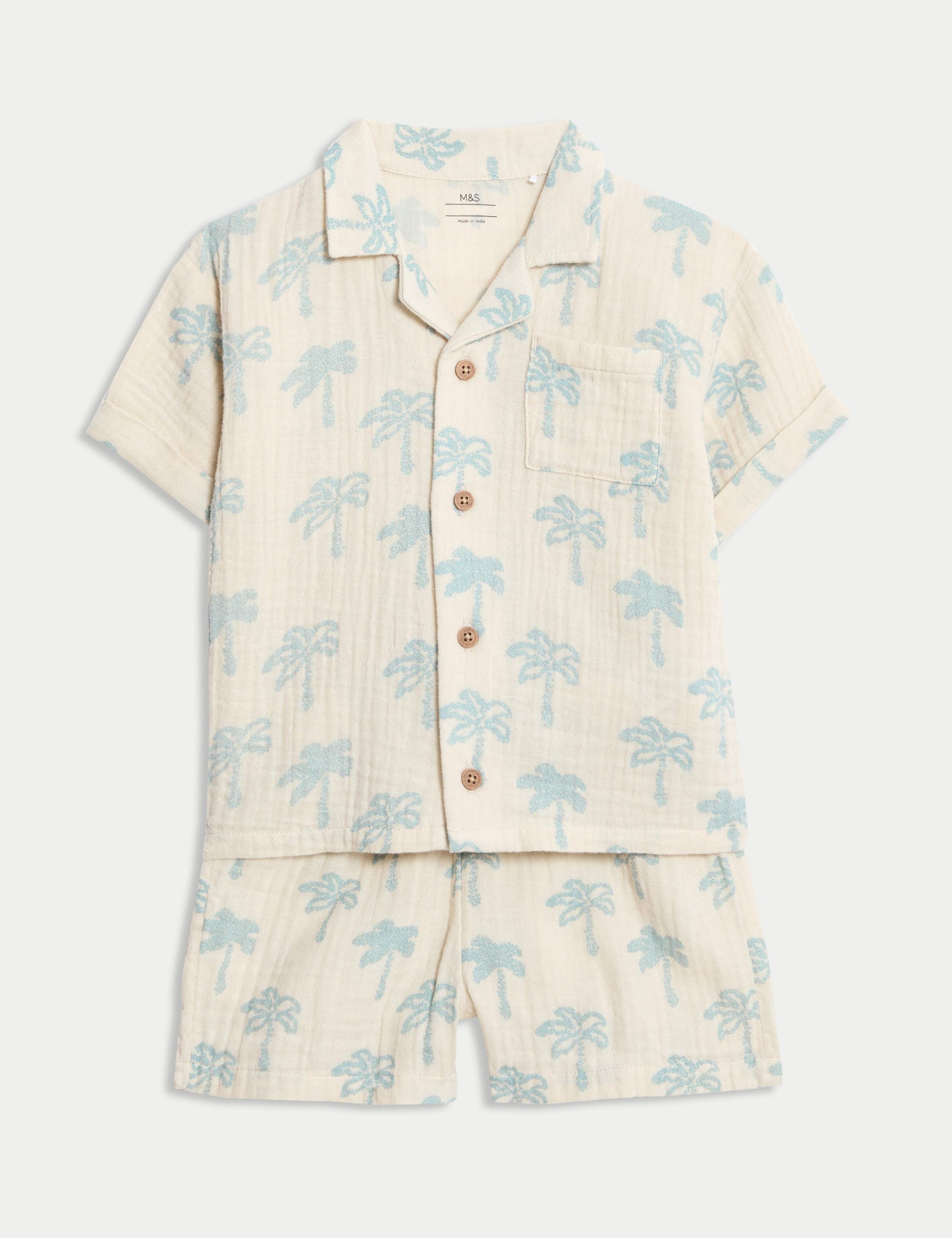 2pc Pure Cotton Palm Tree Top & Bottom Outfit (0 Mths - 6 Yrs)