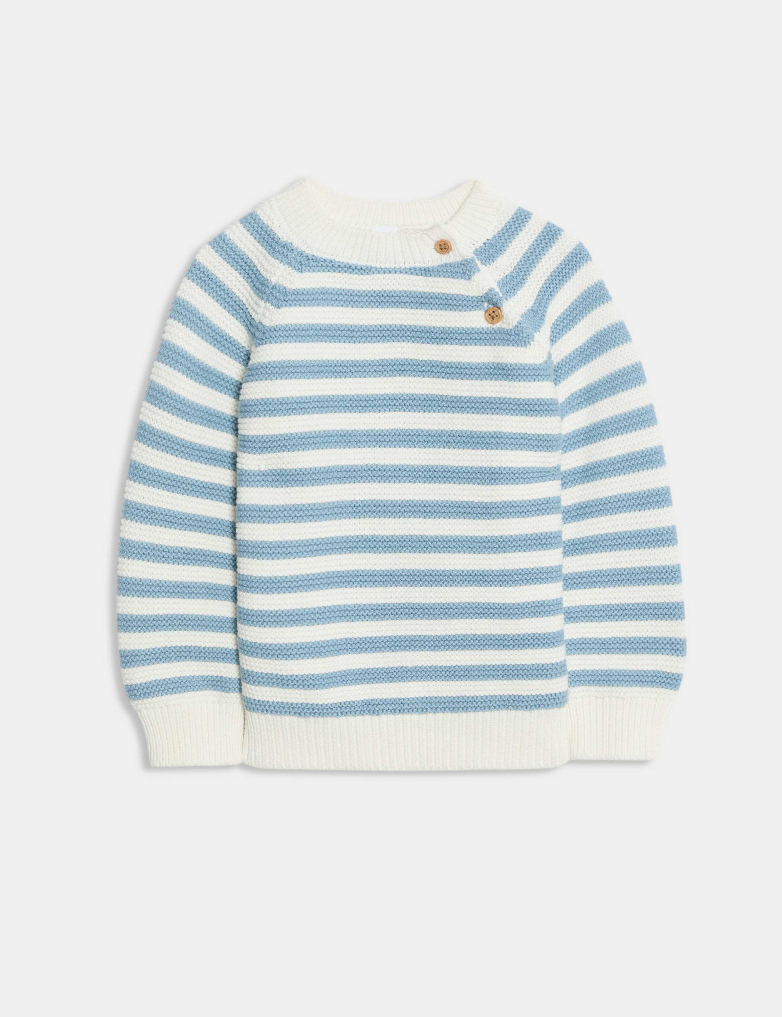 Pure Cotton Striped Knitted Jumper (0-3 Yrs)