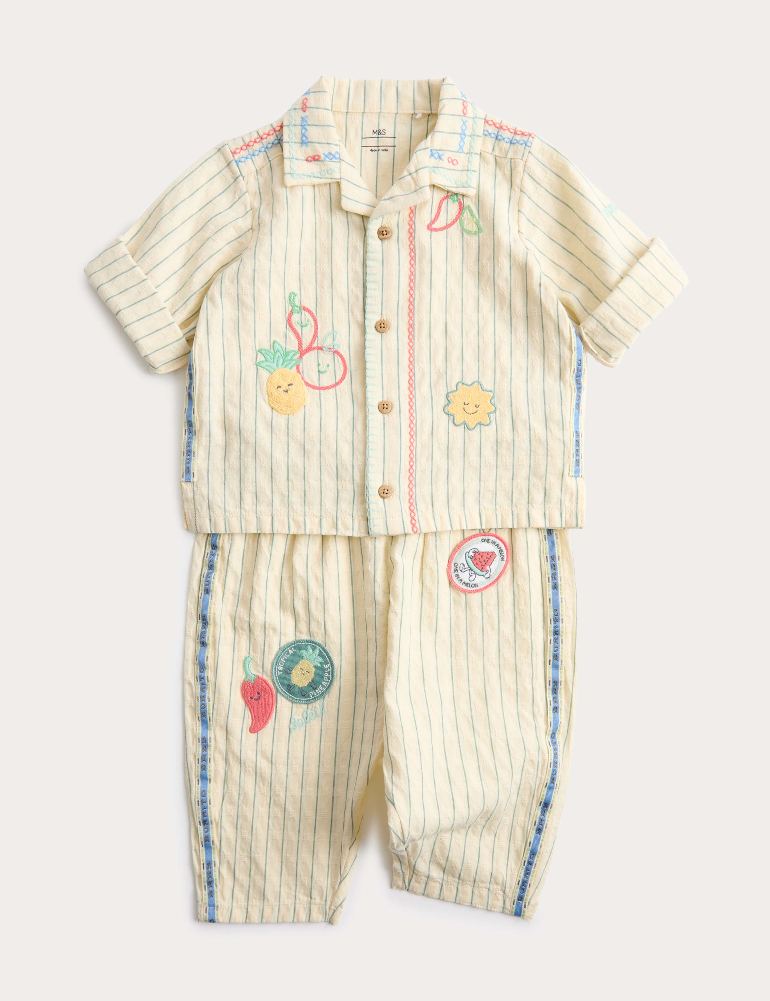 Pure Cotton Woven Striped Outfit (0-5 Yrs)