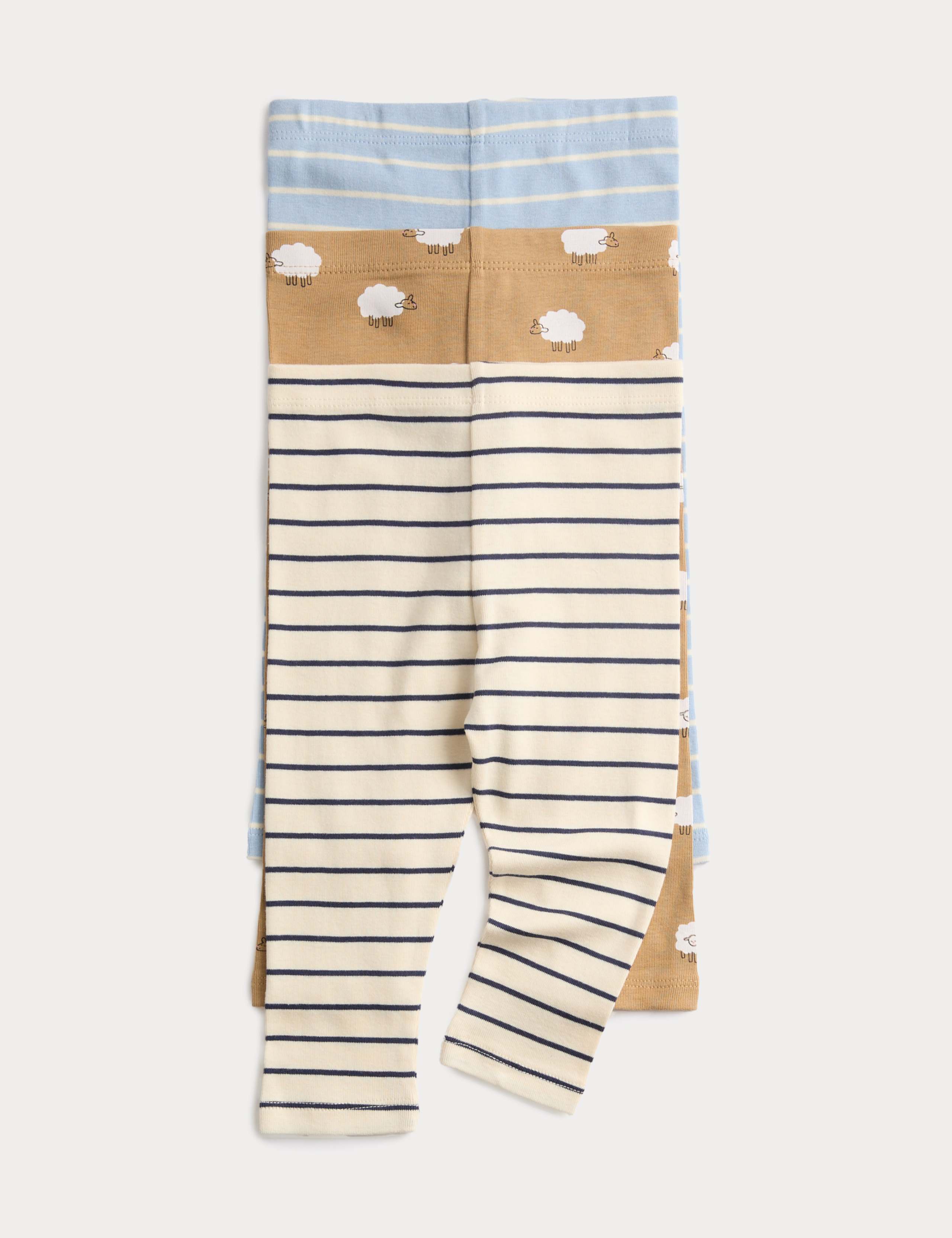 3 Pack Pure Cotton Printed Leggings (0-24 Mths)