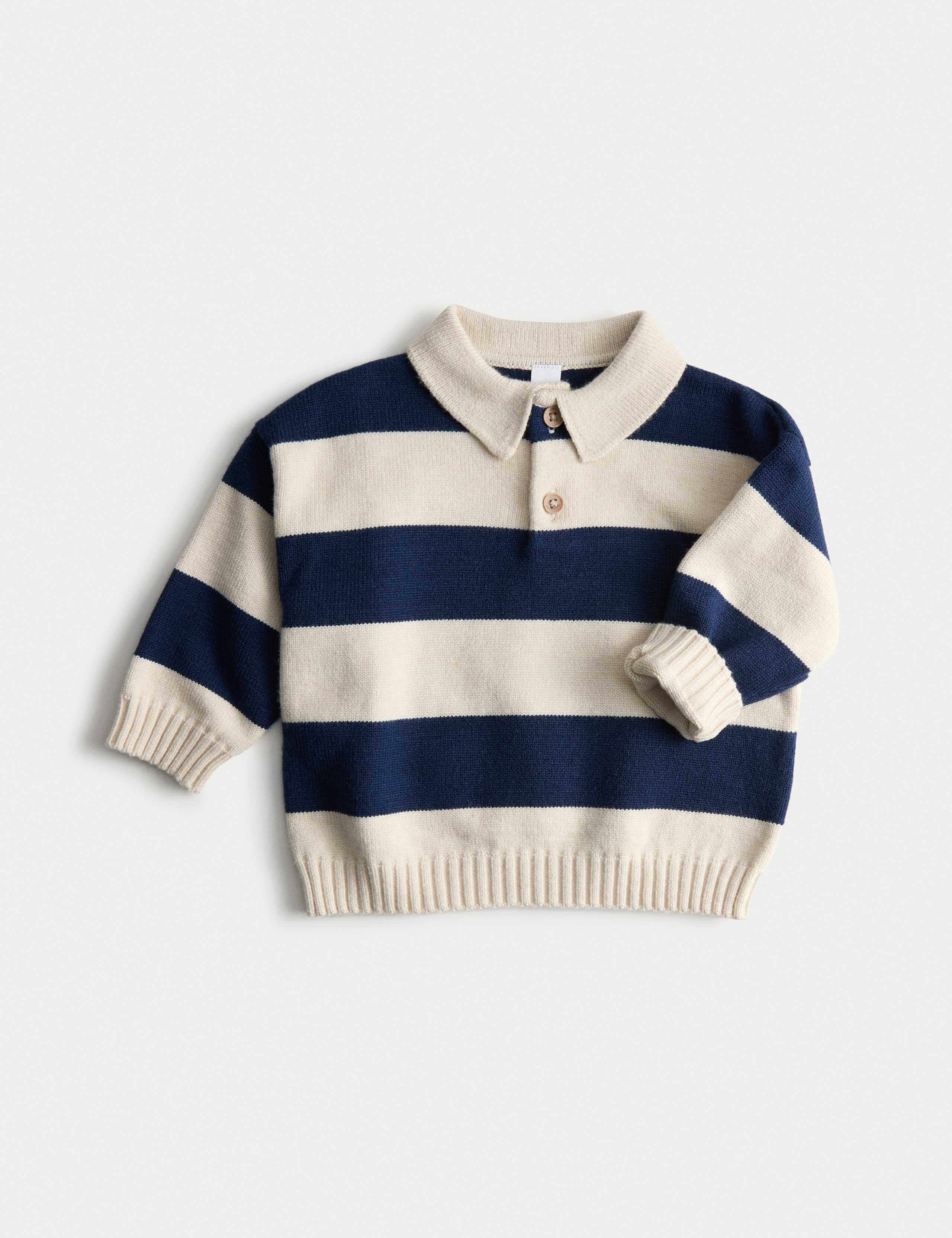 Striped Knitted Rugby Top (0-3 Yrs)