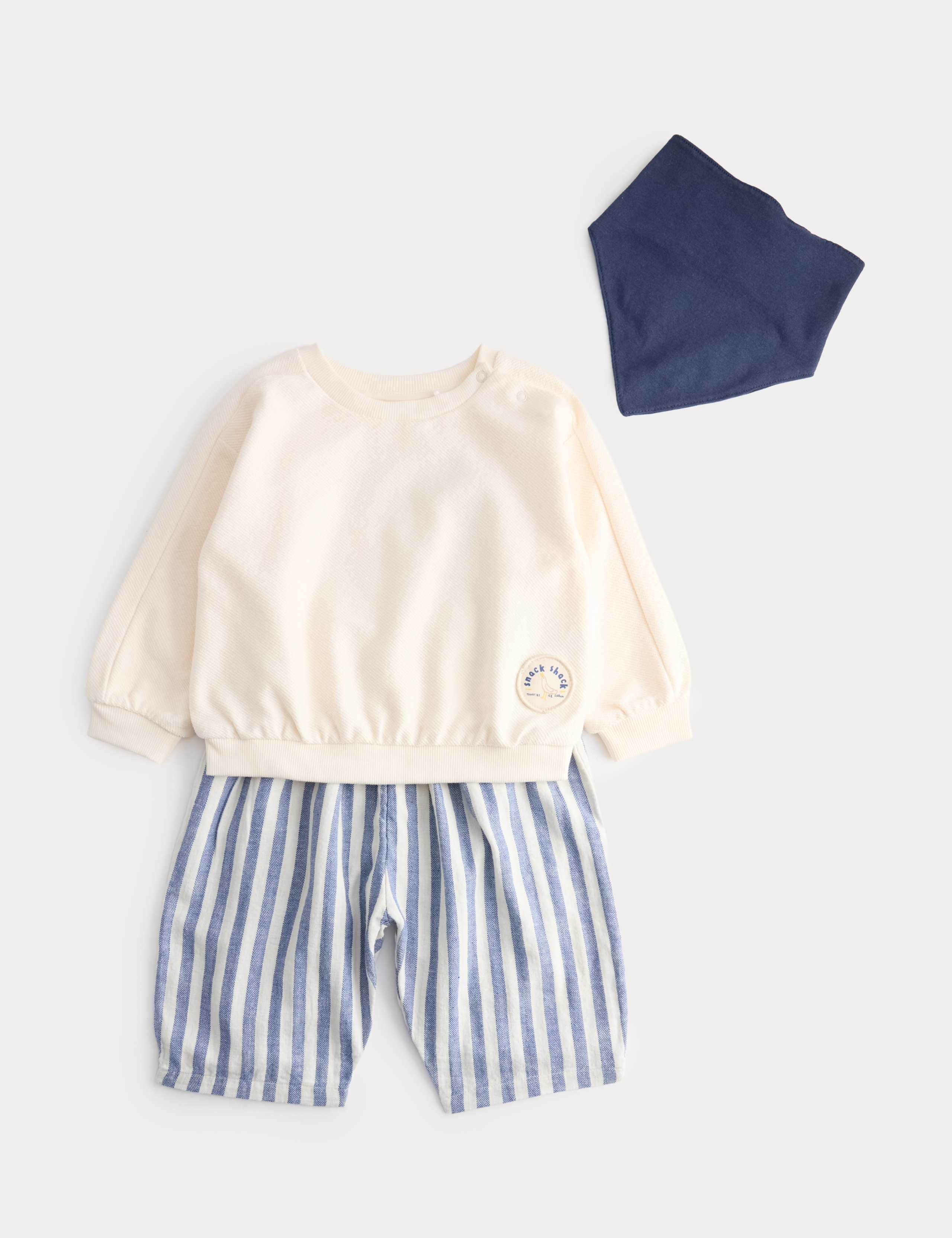 3 Piece Seagull Sweat & Striped Trousers Outfit (0-5 Yrs)