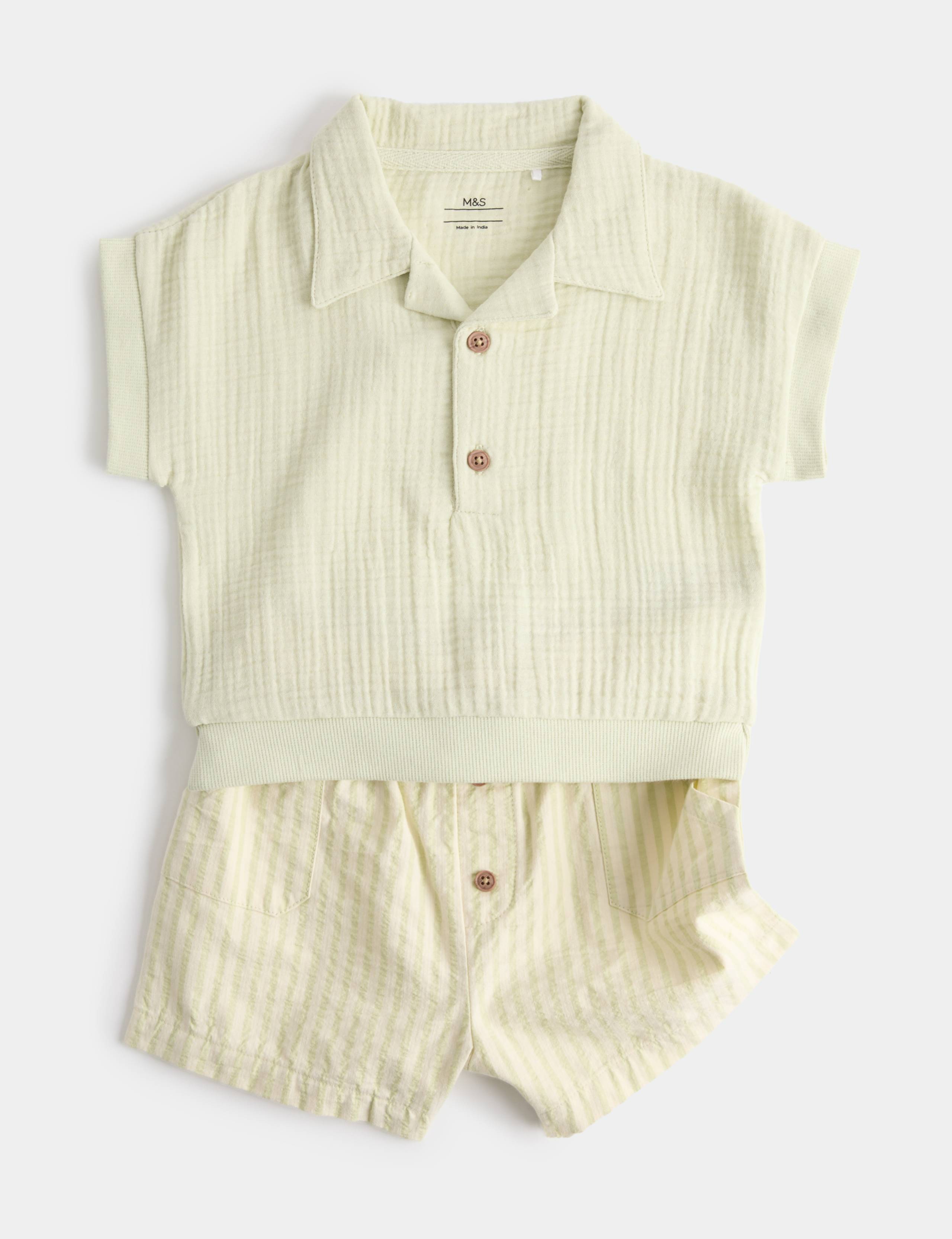 Pure Cotton Triple Cloth Top & Shorts (0-5 Yrs)