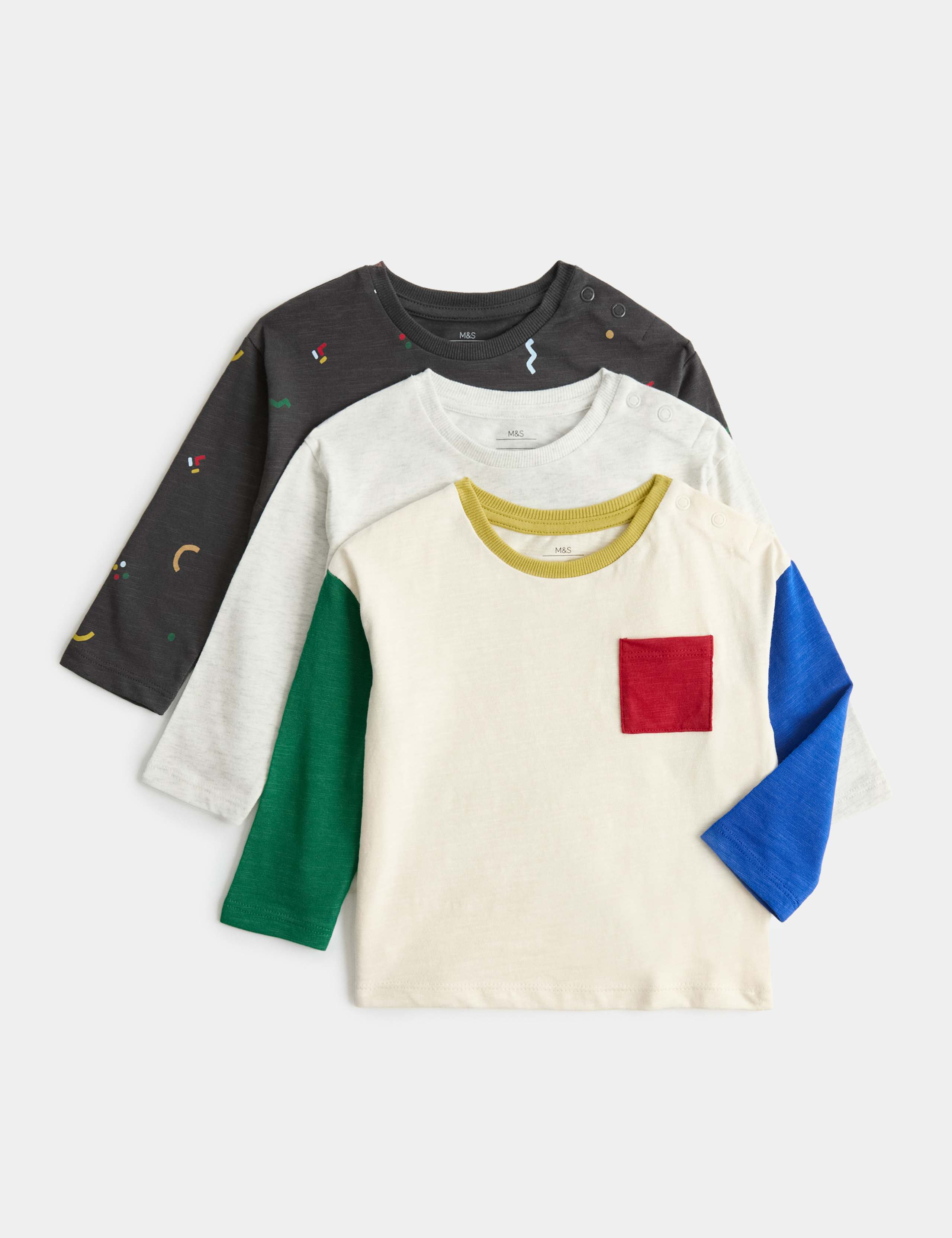 3 Pack Pure Cotton Abstract Tops (0-5 Yrs)