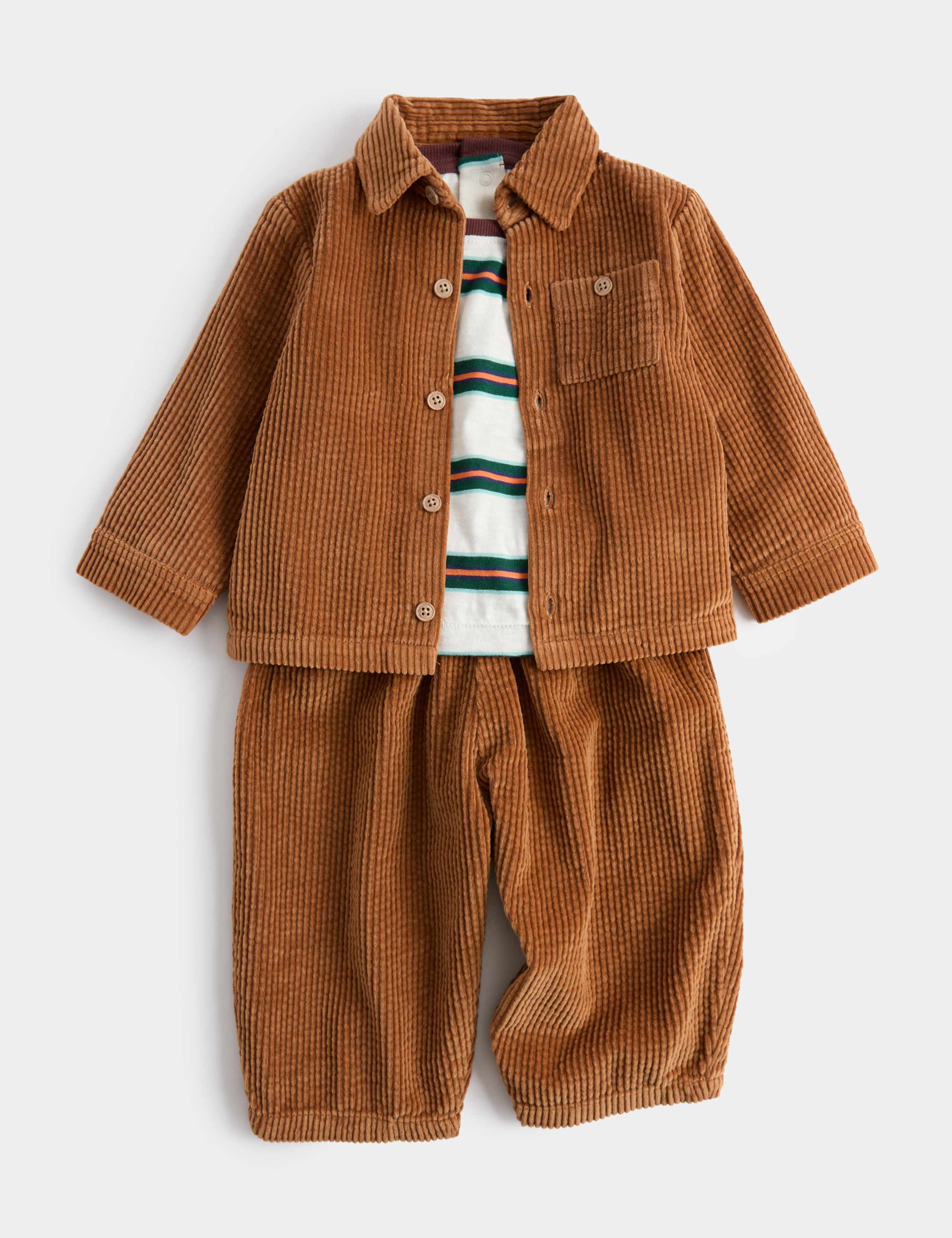 3 Piece Pure Cotton Shirt & Trousers Outfit (0-5 Yrs)