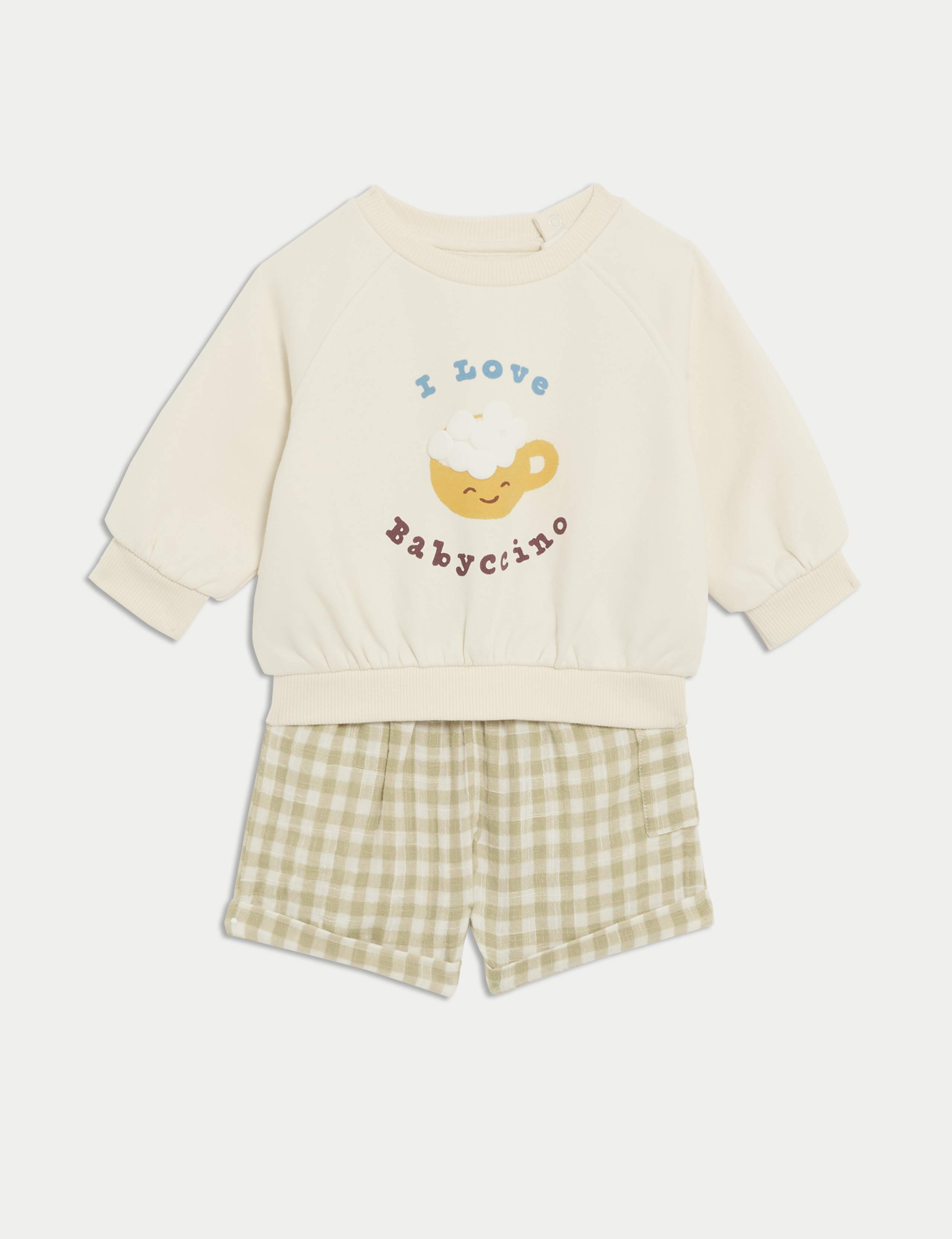 2pc Cotton Rich Babyccino Outfit (0-3 Yrs)