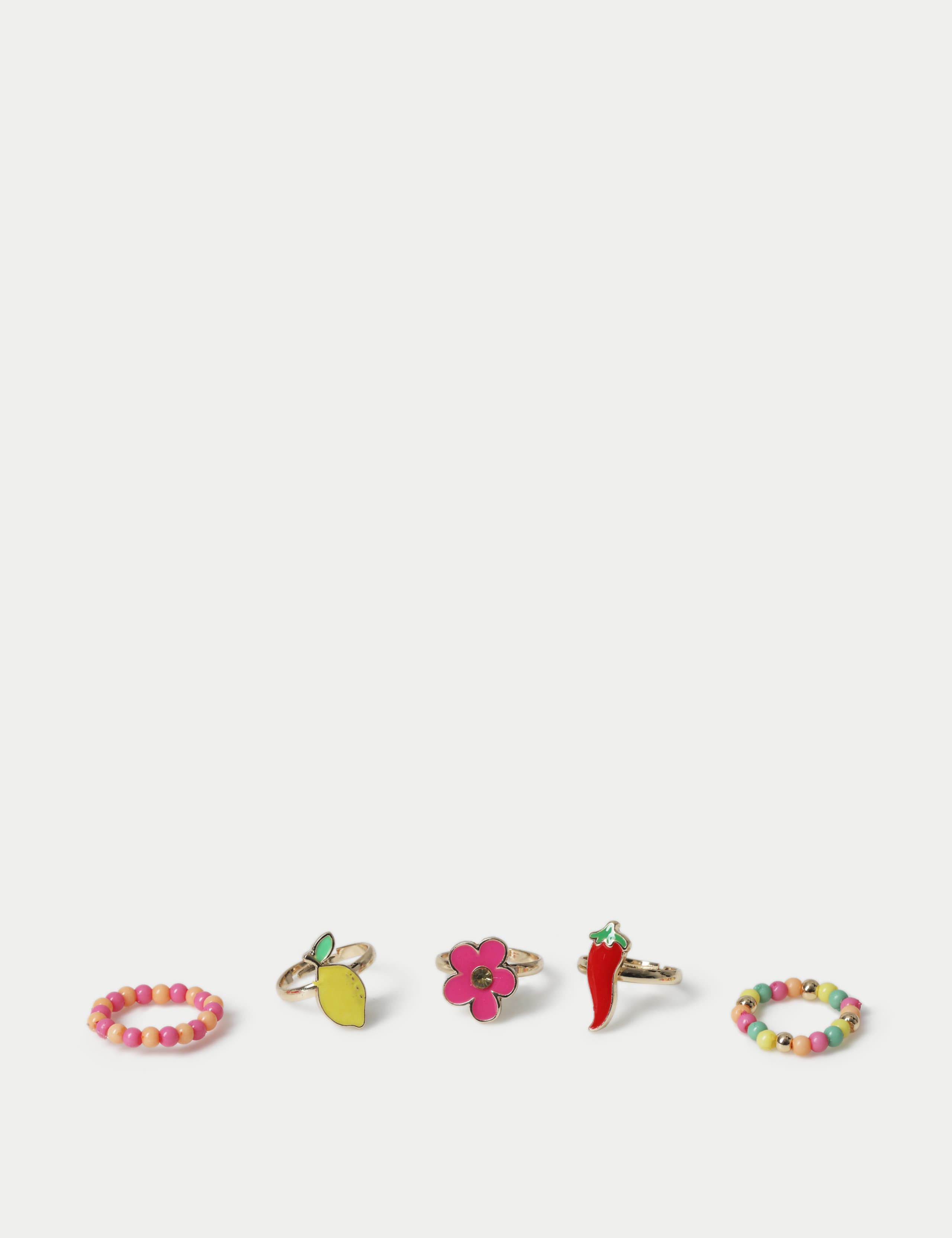 Beaded Resin Mixed Ring Pack