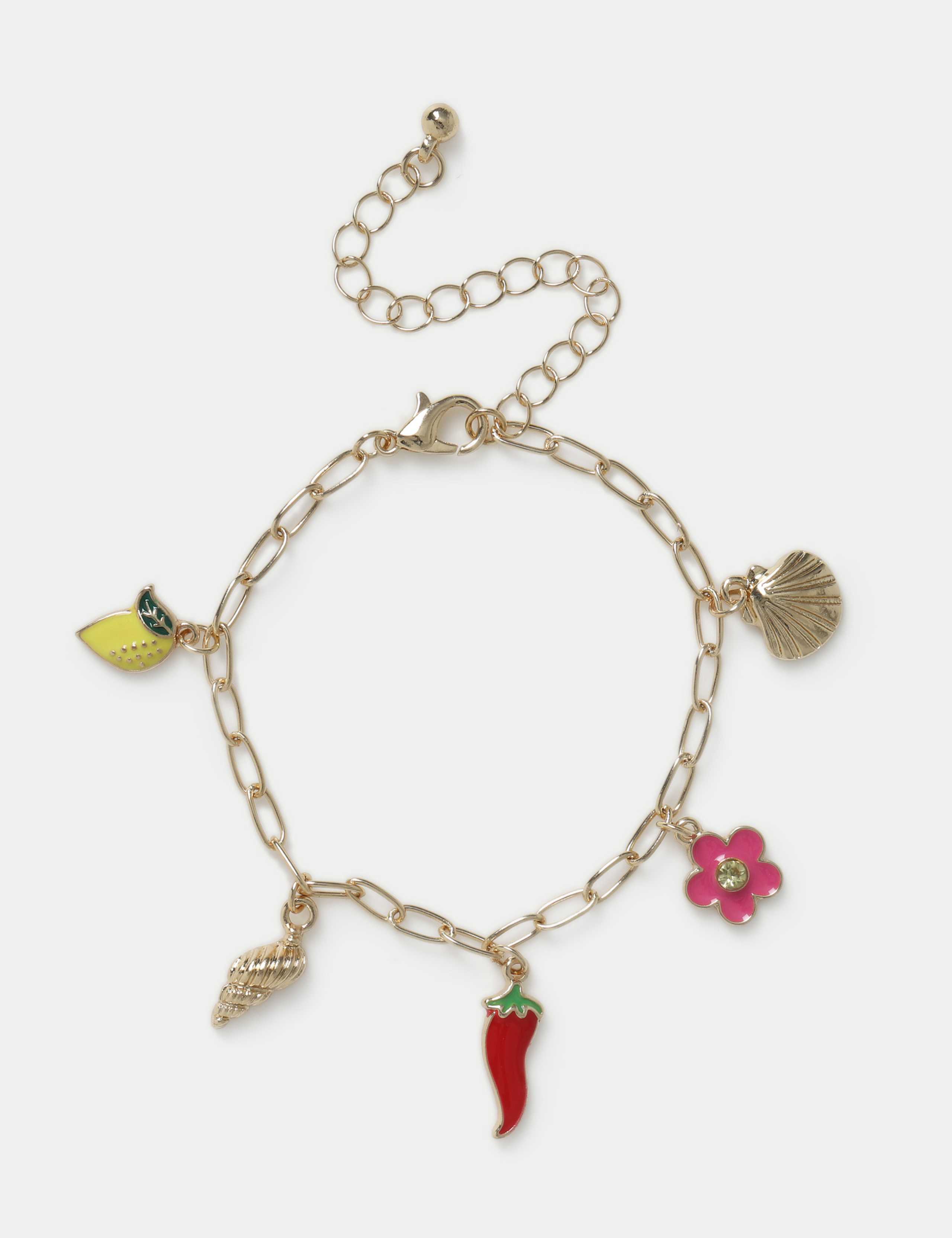 Gold Tone Charm Bracelet