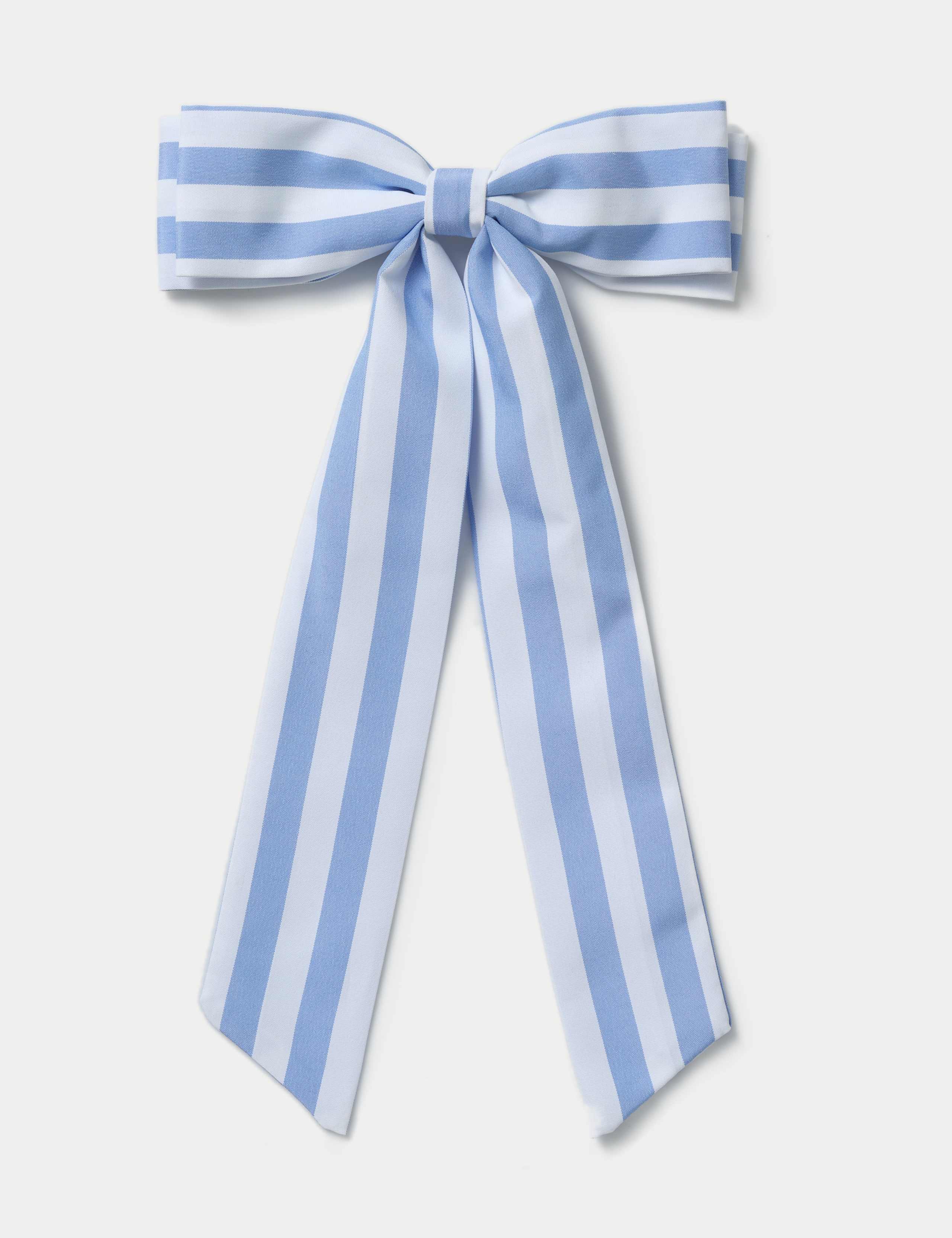 Blue and White Stripe Bow