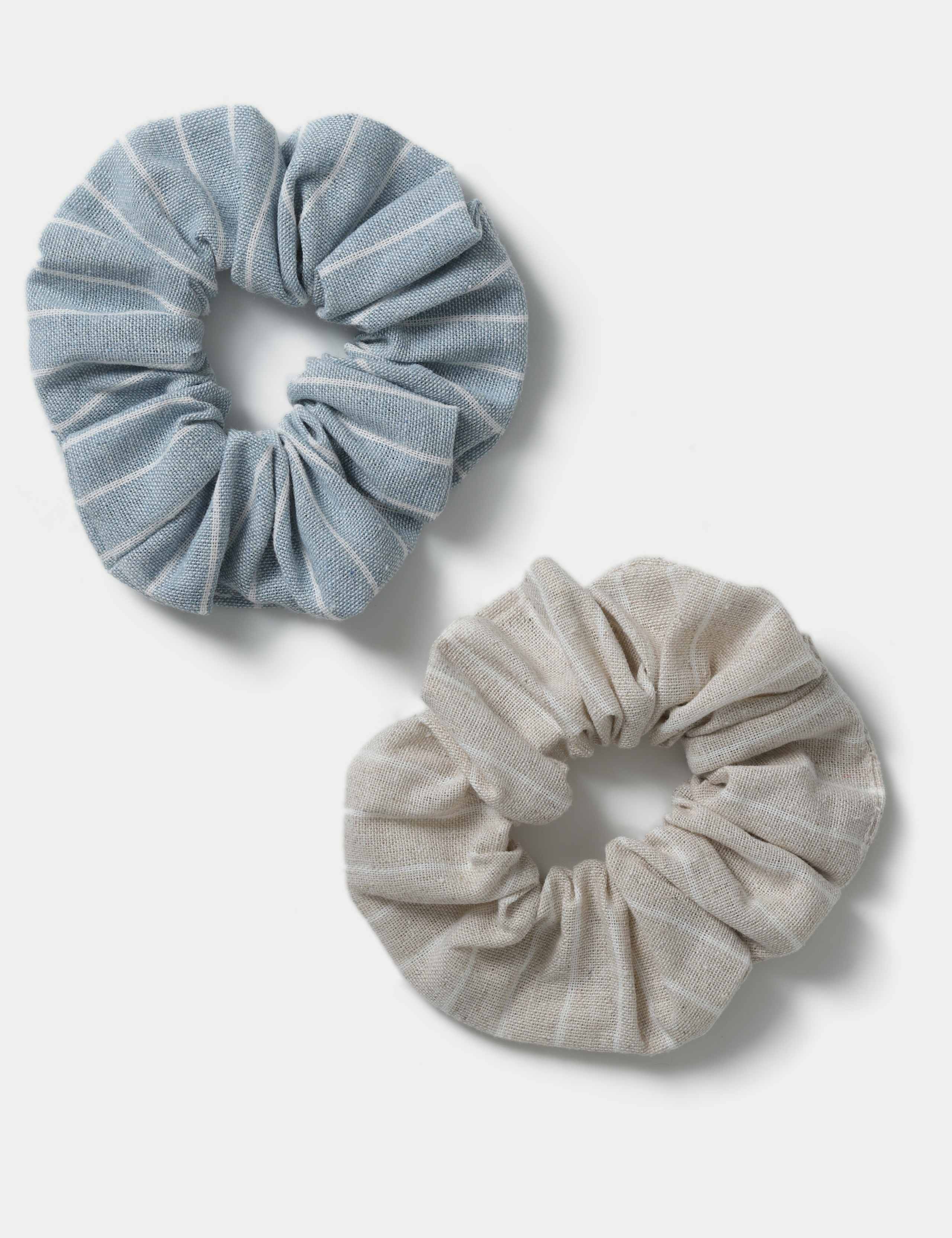 2 Pack Linen Scrunchies