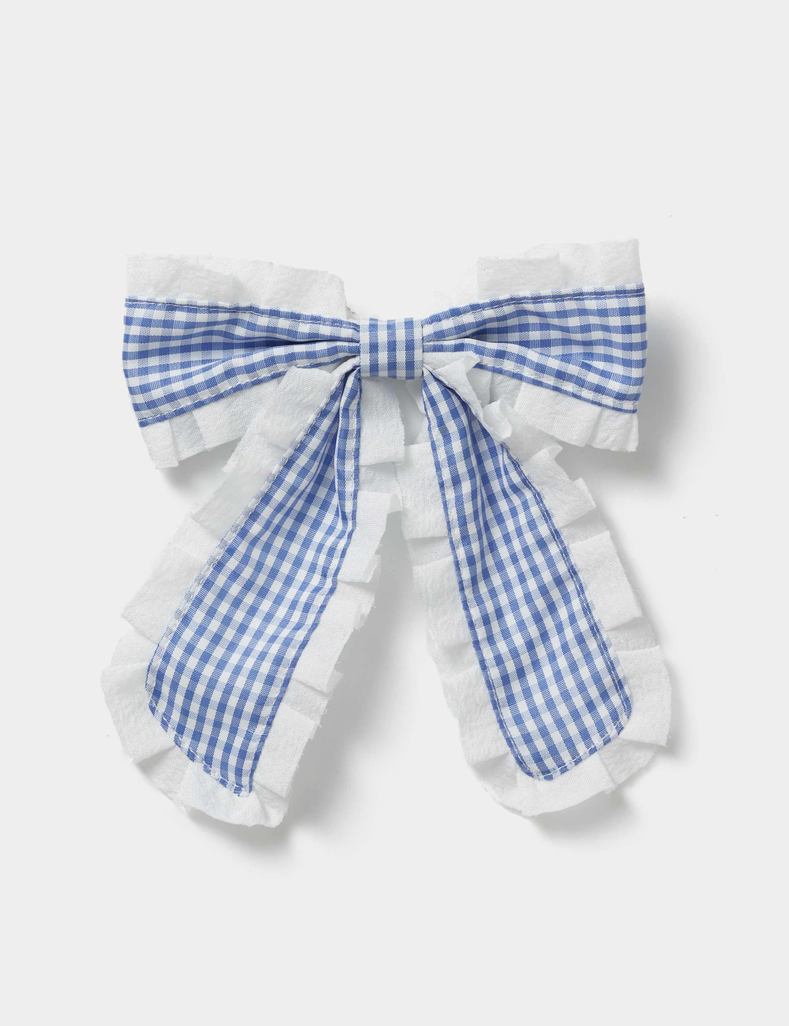 Back To School Gingham Trim Bow
