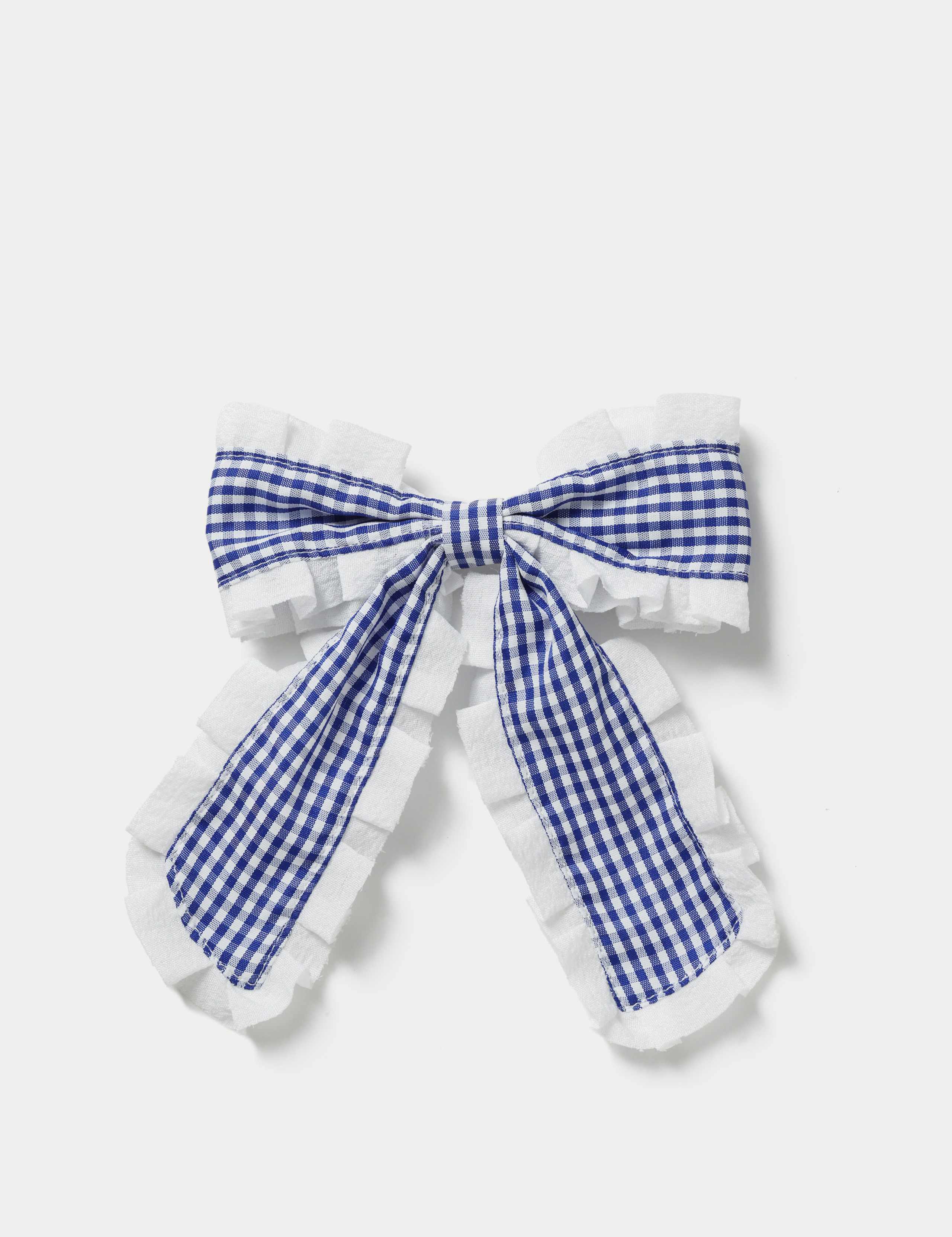 Back To School Gingham Trim Bow