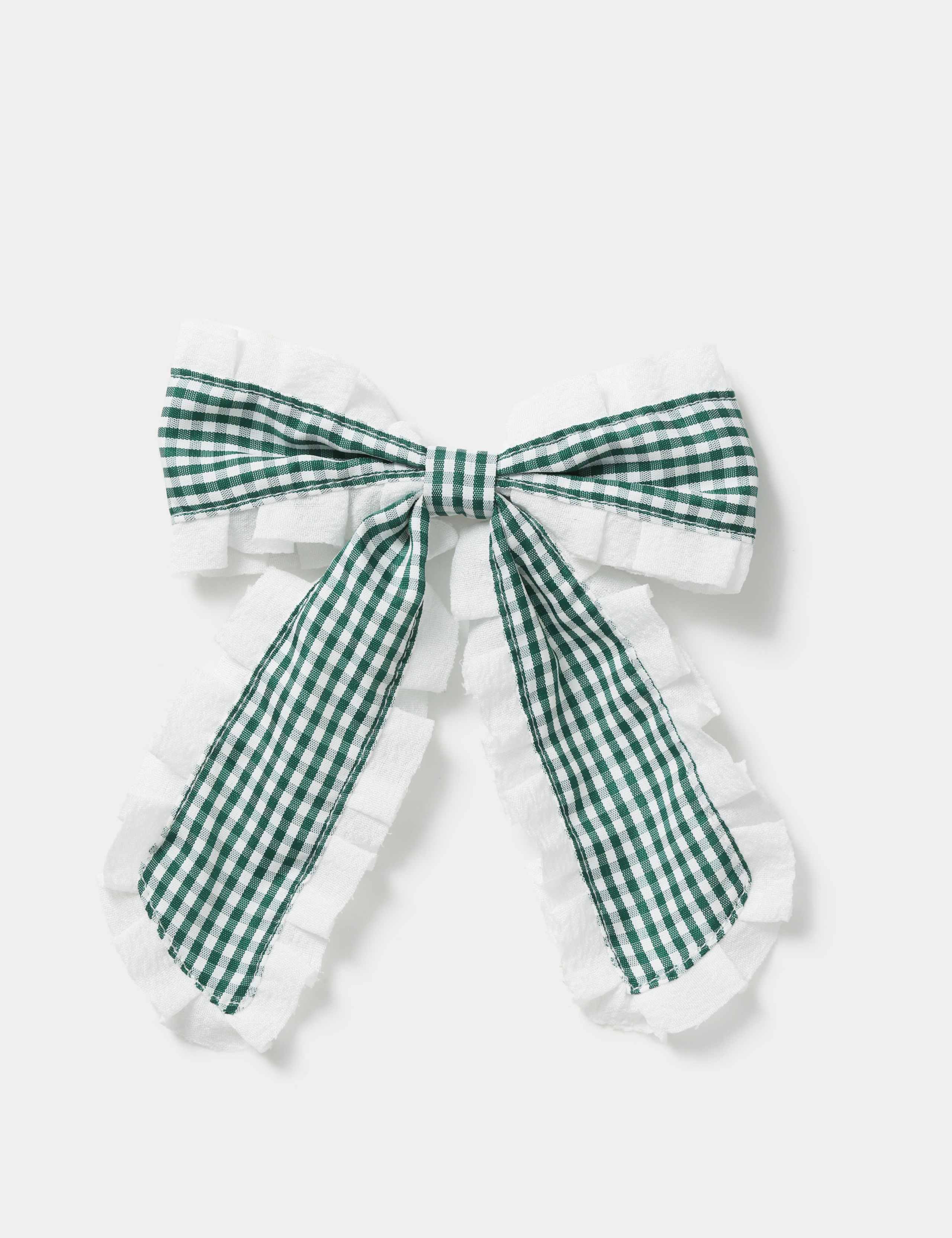 Back To School Gingham Trim Bow