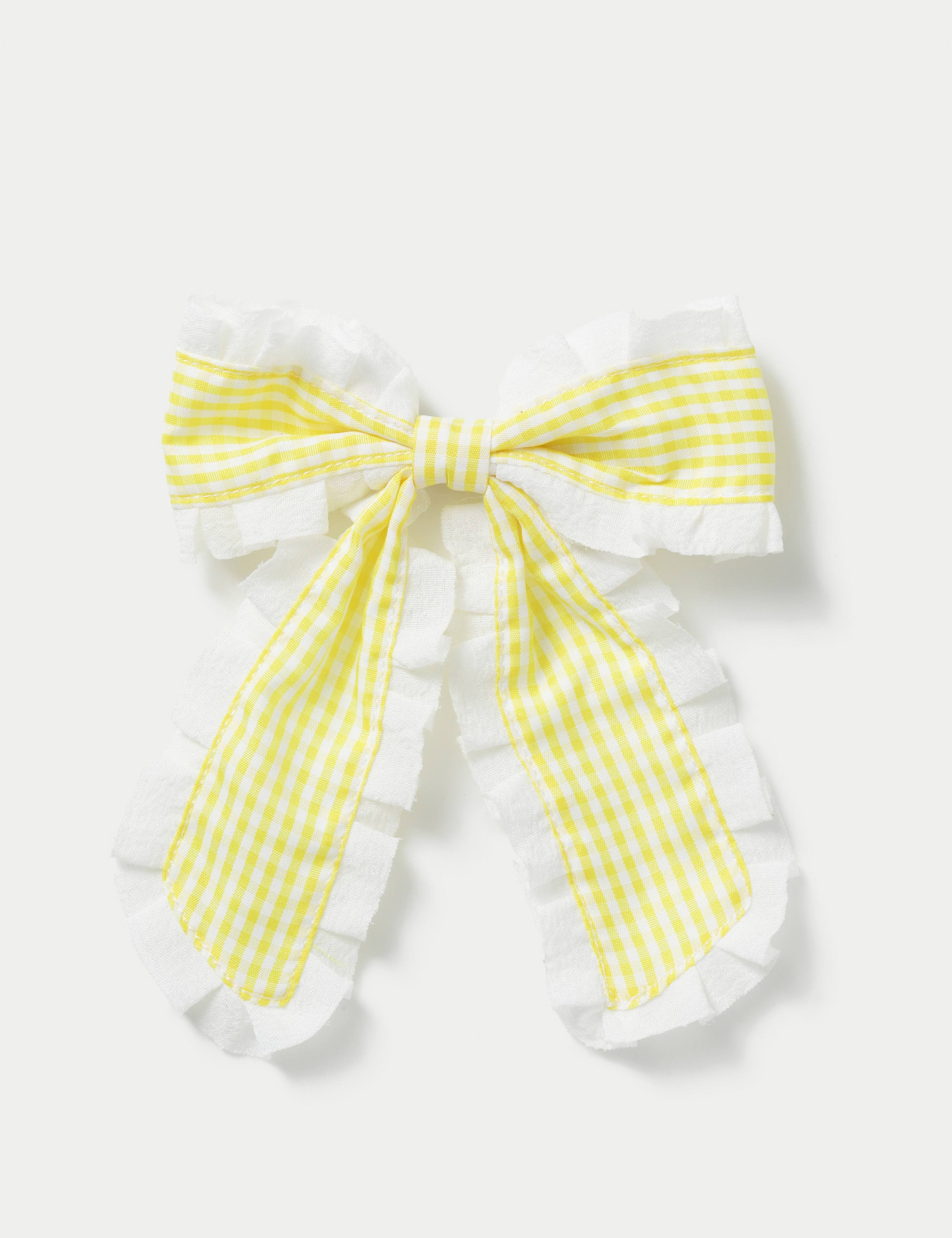 Back To School Gingham Trim Bow