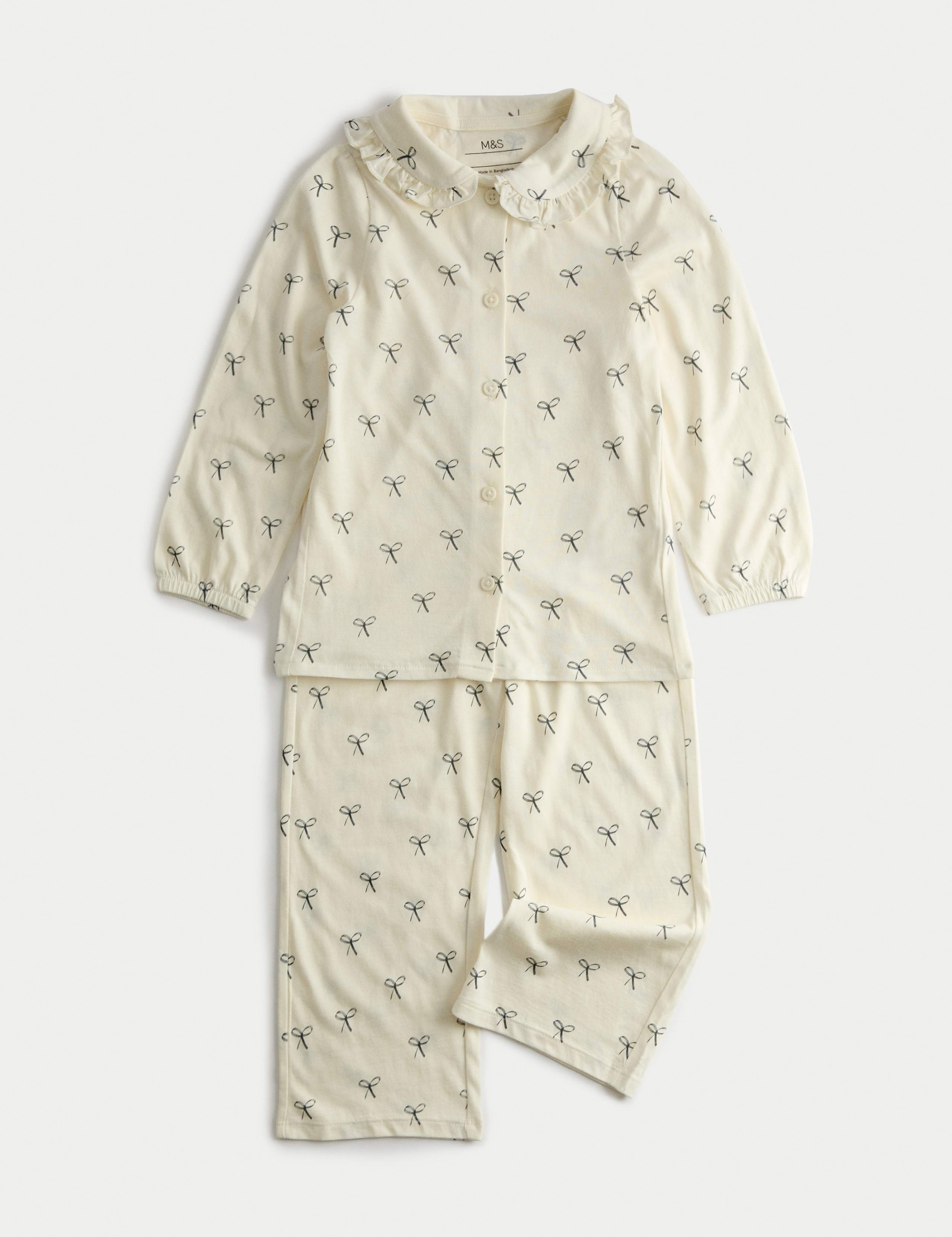 Cotton & Modal Bow Print Pyjamas (12 Mths-8 Yrs)