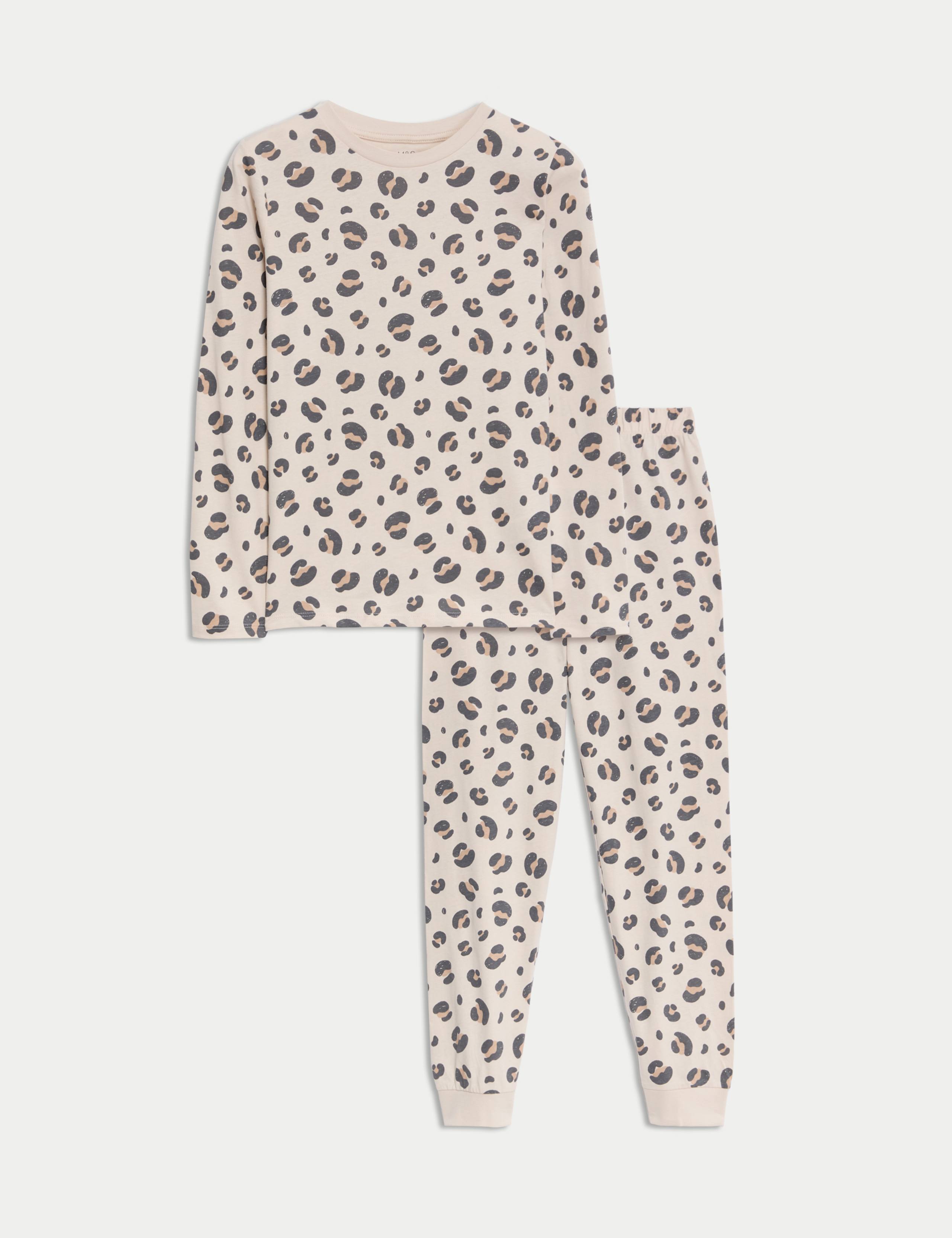 Pure Cotton Leopard Print Pyjamas (1-16 Yrs)