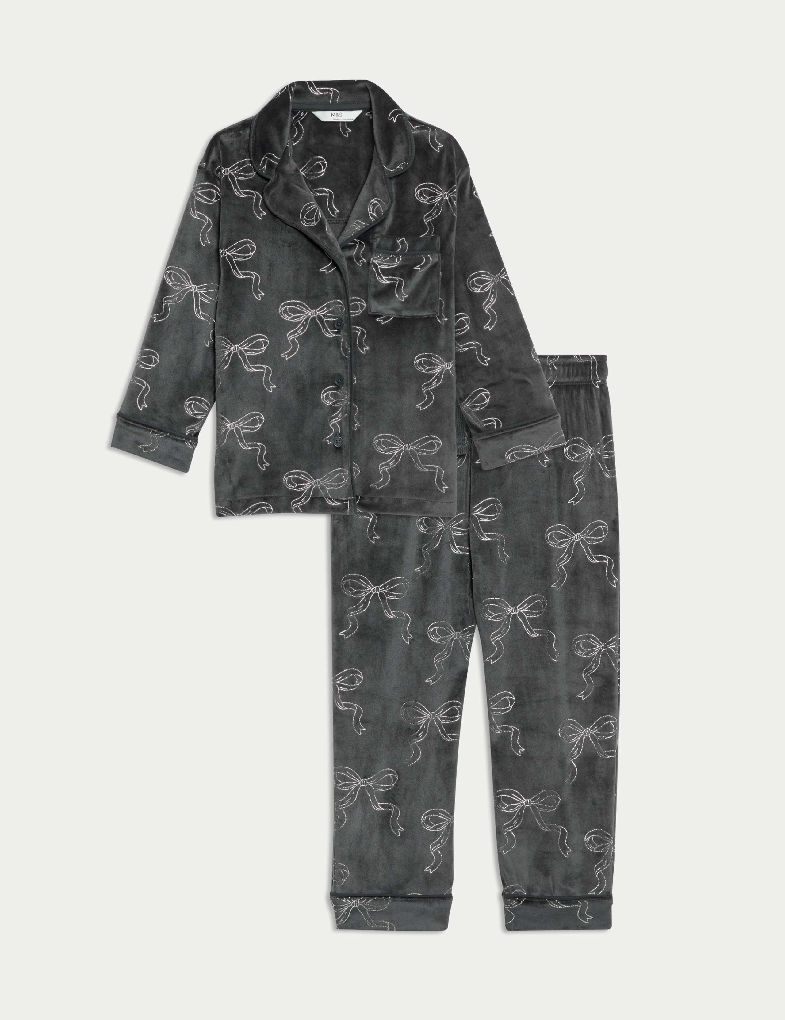 Velour Patterned Pyjamas (3-16 Yrs)
