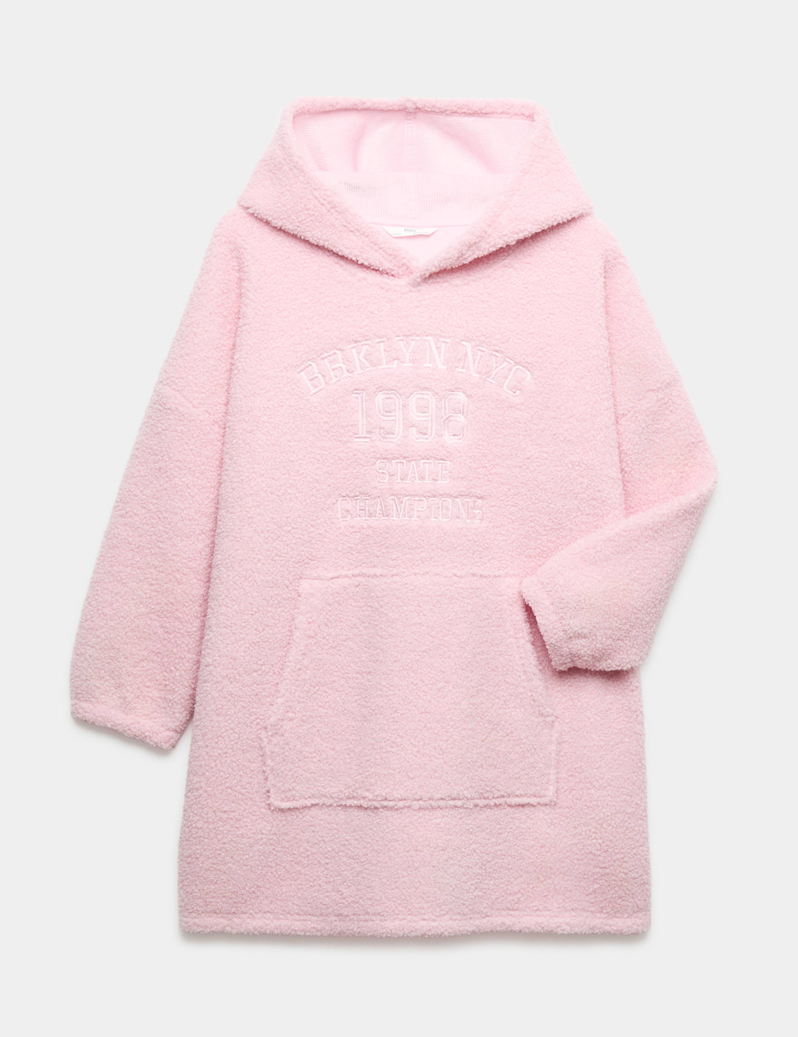 Borg Graphic Oversized Hoodie