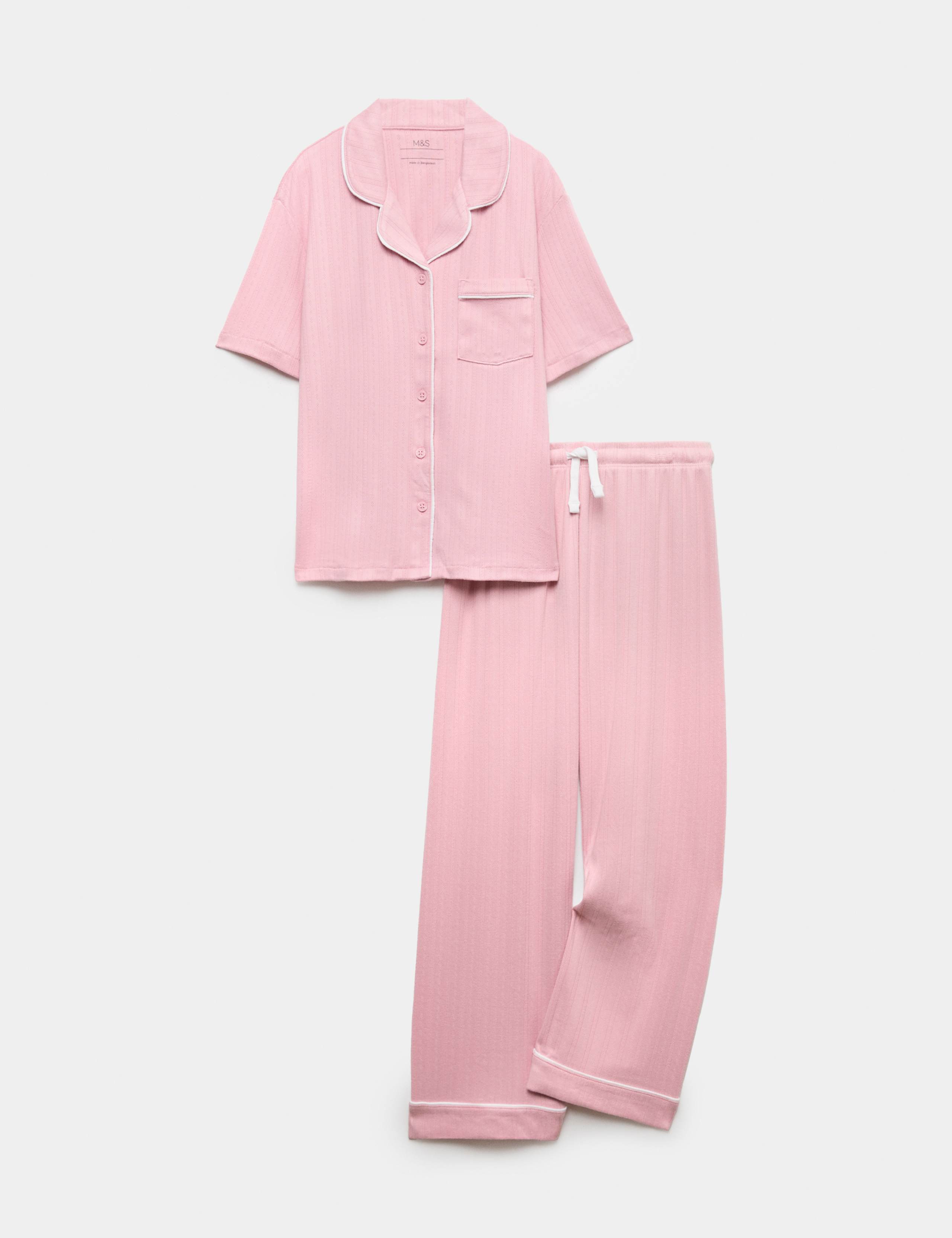 Brushed Pointelle Revere Pyjamas (1-16 Yrs)