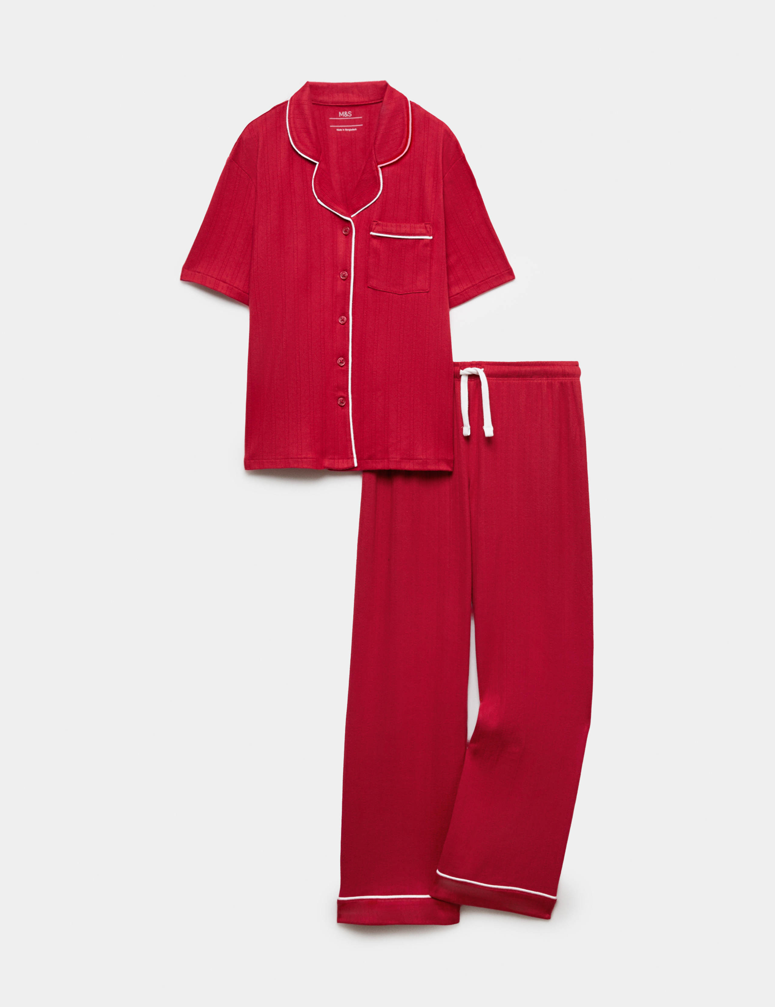 Brushed Pointelle Revere Pyjamas (1-16 Yrs)