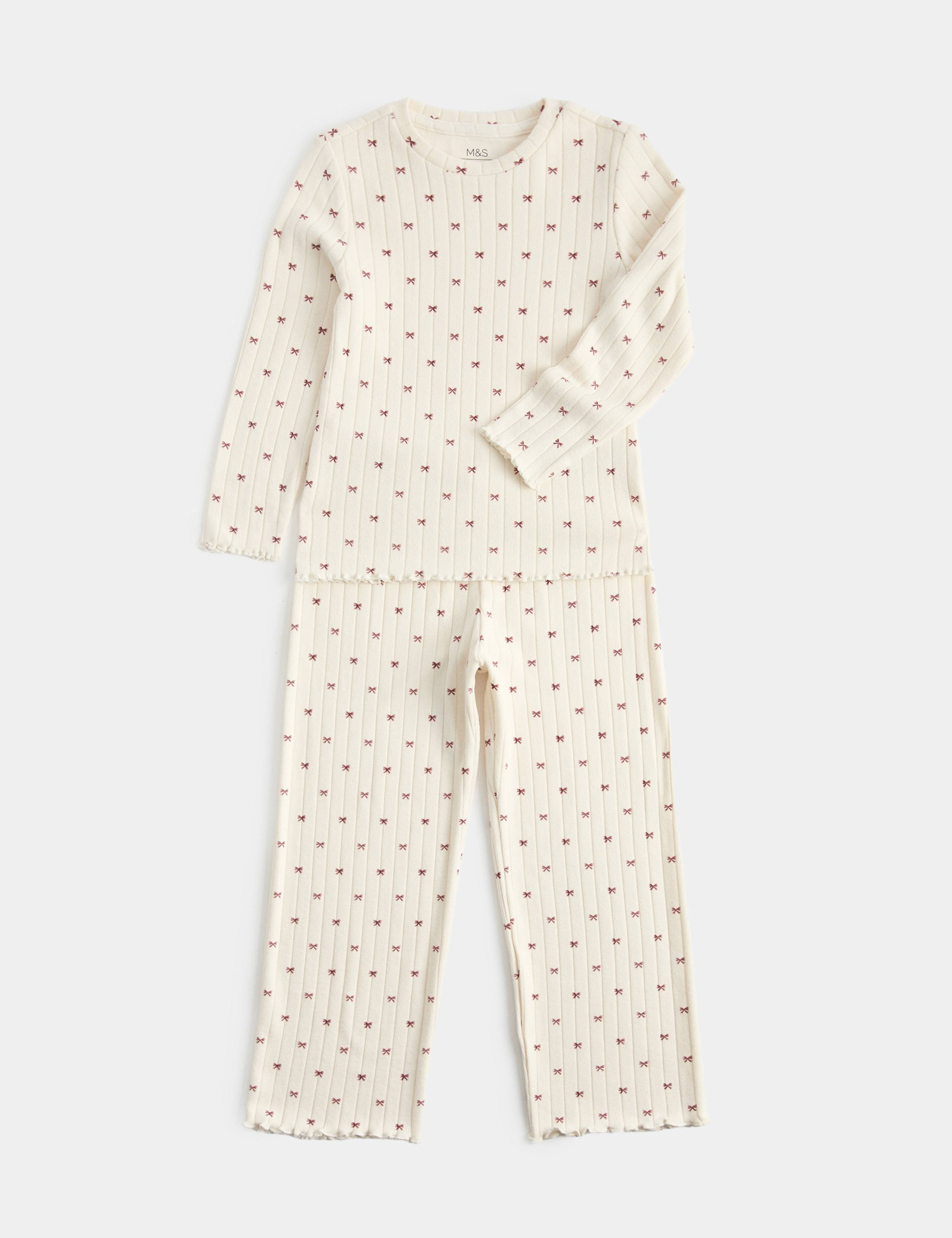 Ribbed Bow Pyjama Set