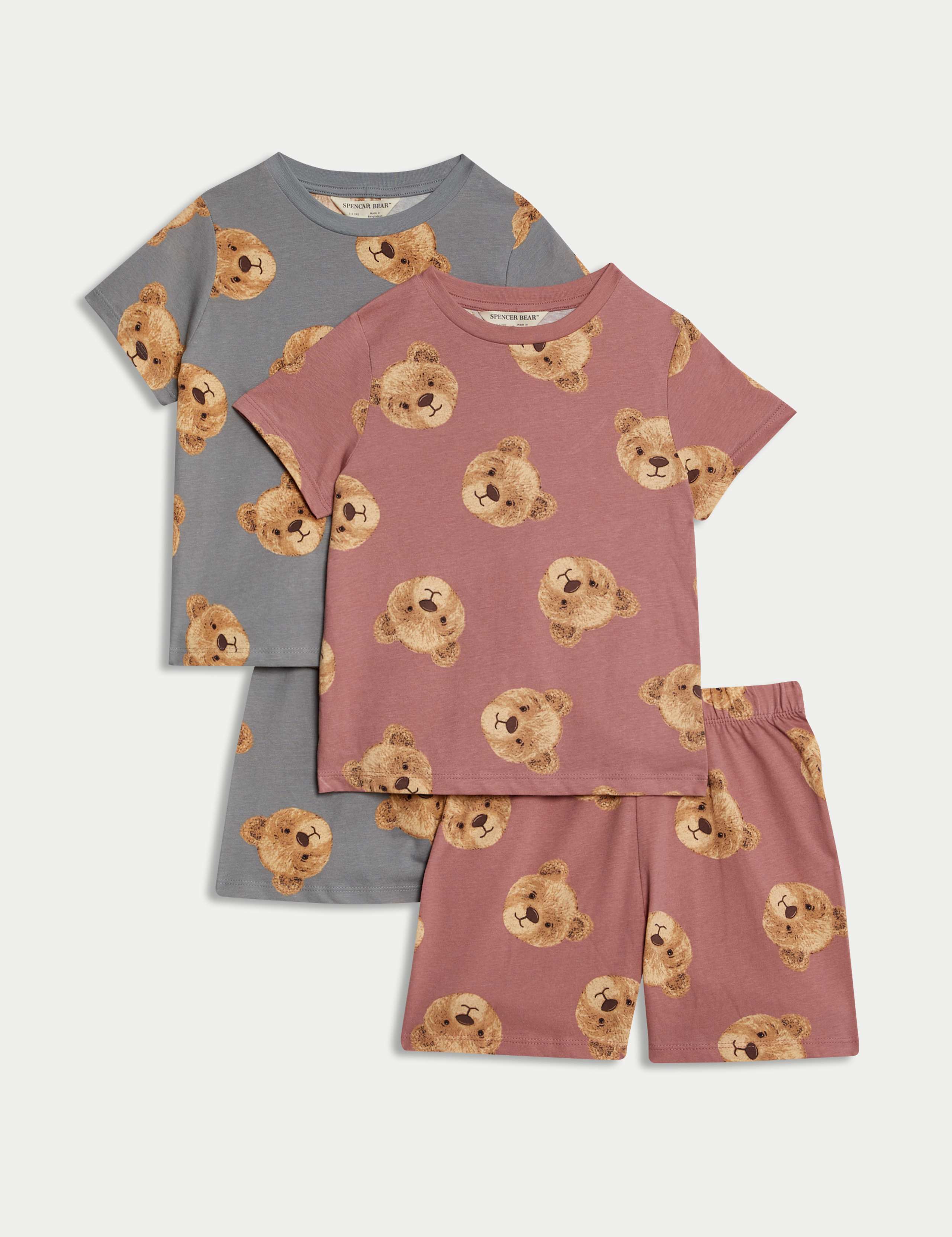2pk Pure Cotton Spencer Bear™ Pyjama Sets (1-8 Yrs)