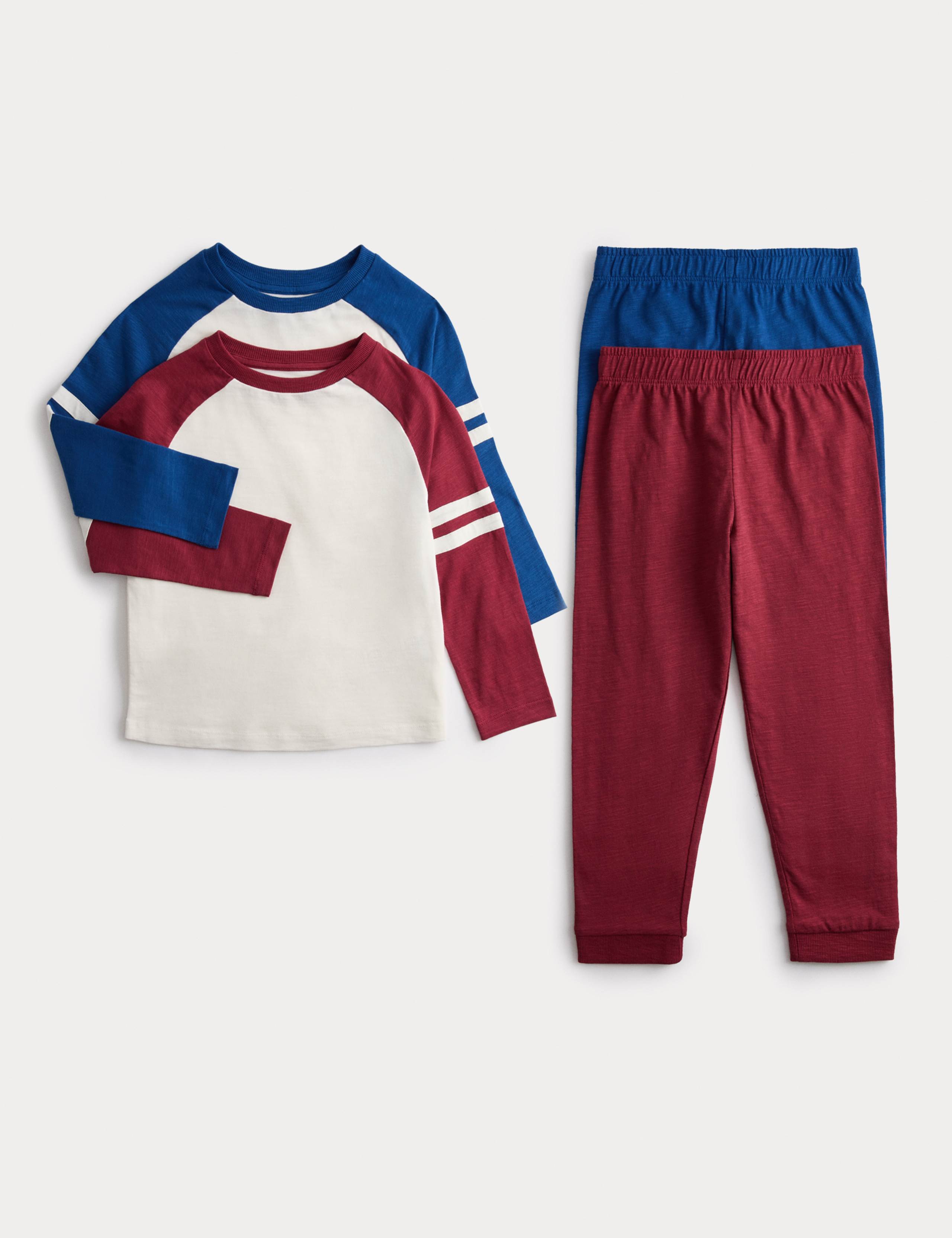 2pk Pure Cotton Raglan Pyjama Sets (1-16 Yrs)