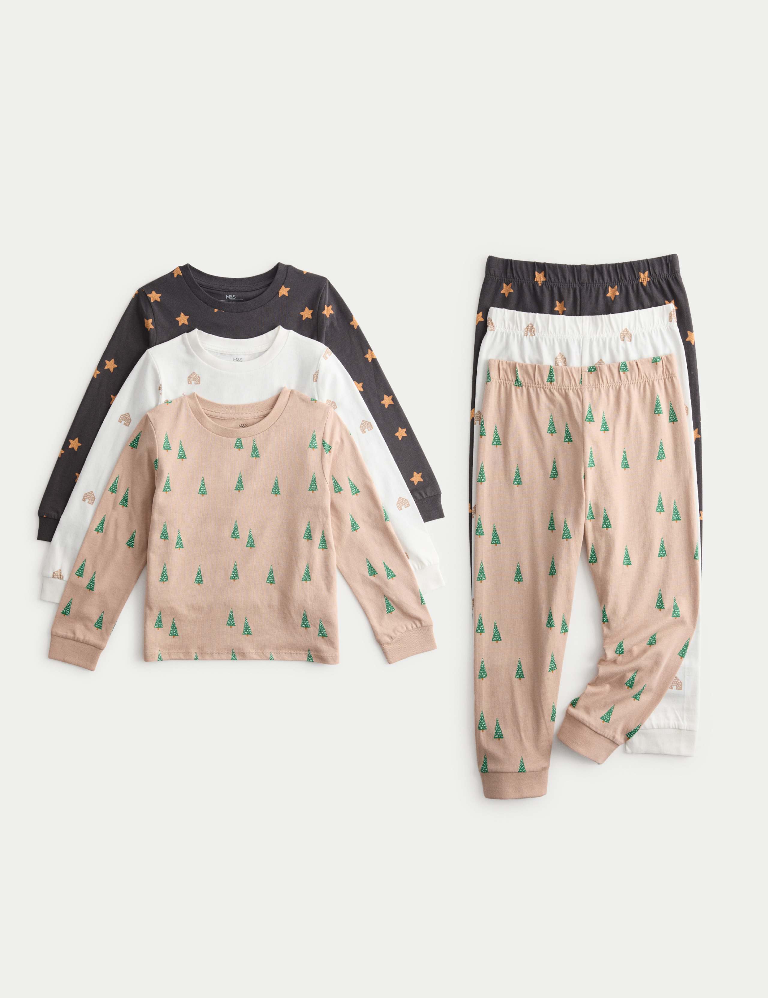 3pk Pure Cotton Printed Pyjama Sets (1-8 Yrs)