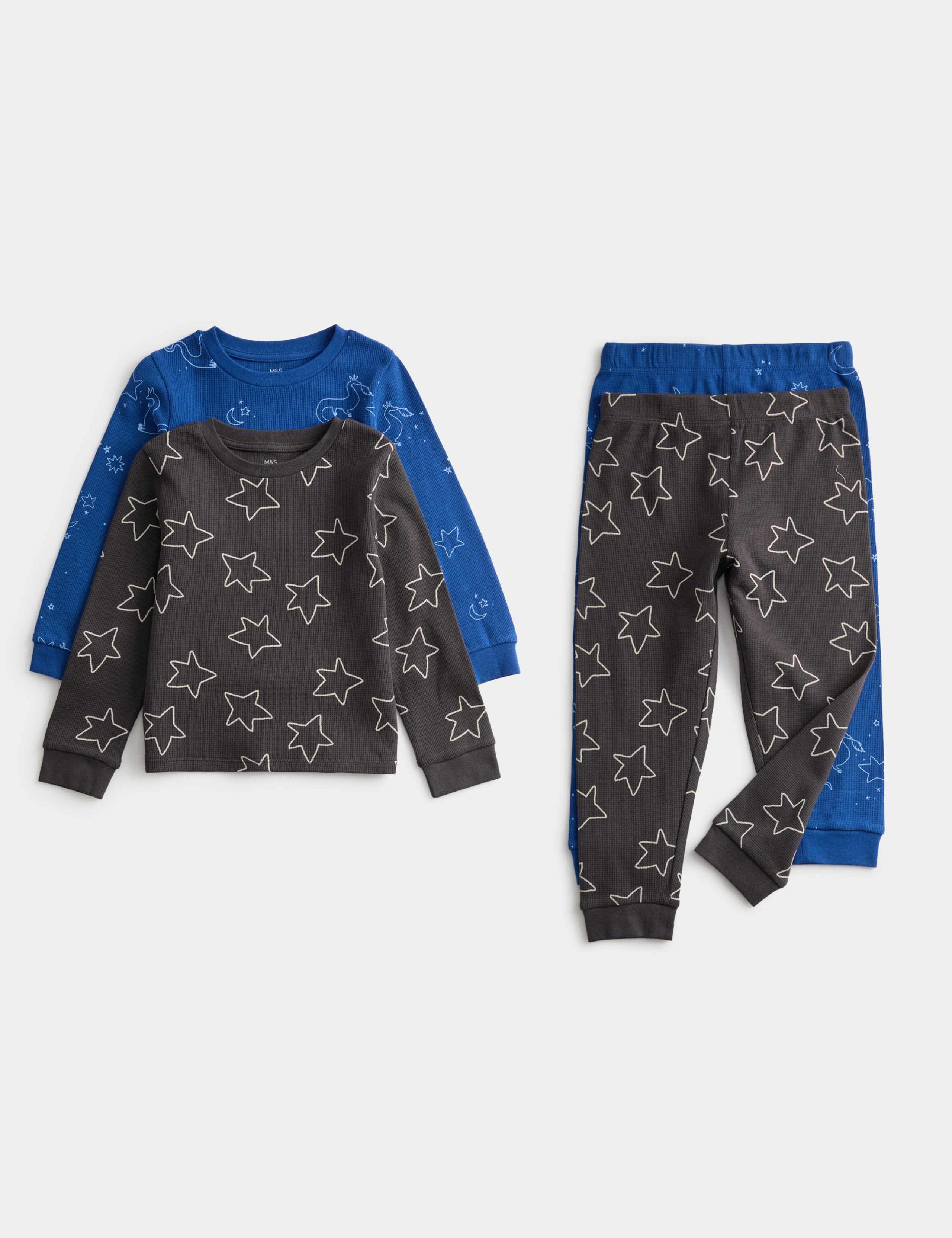 Kids' 2pk Pure Cotton Star Print Pyjama Sets (1-8 Yrs)