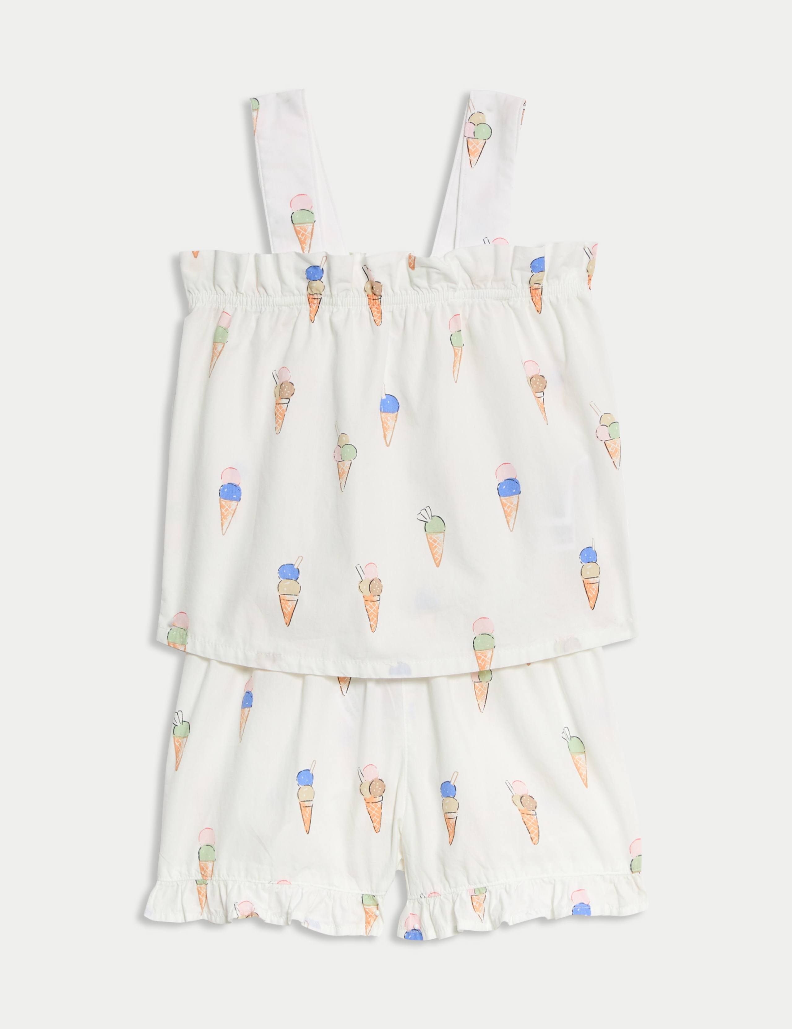 Pure Cotton Ice Cream Print Pyjamas (1-8 Yrs)