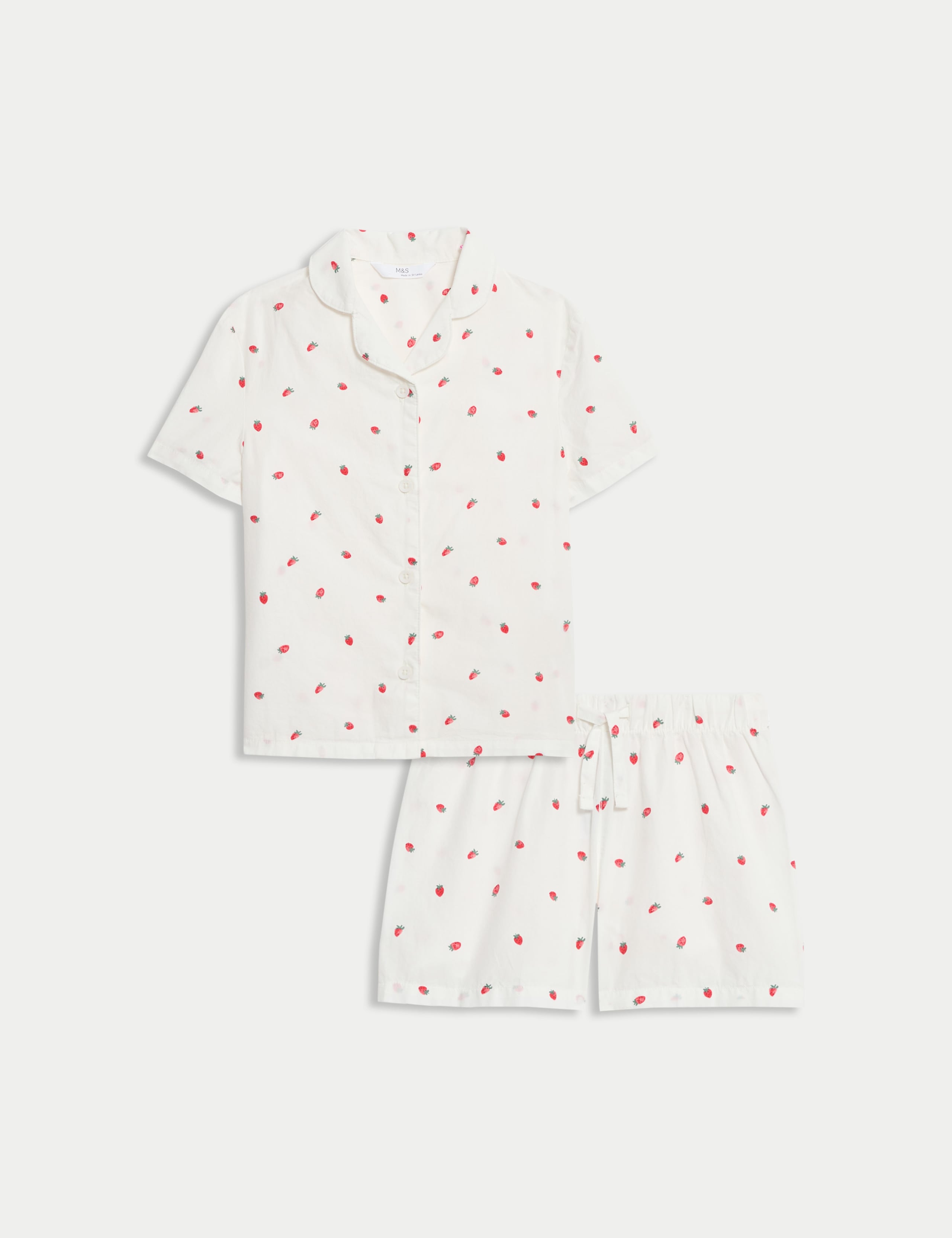 Pure Cotton Strawberry Pyjamas (1-8 Yrs)
