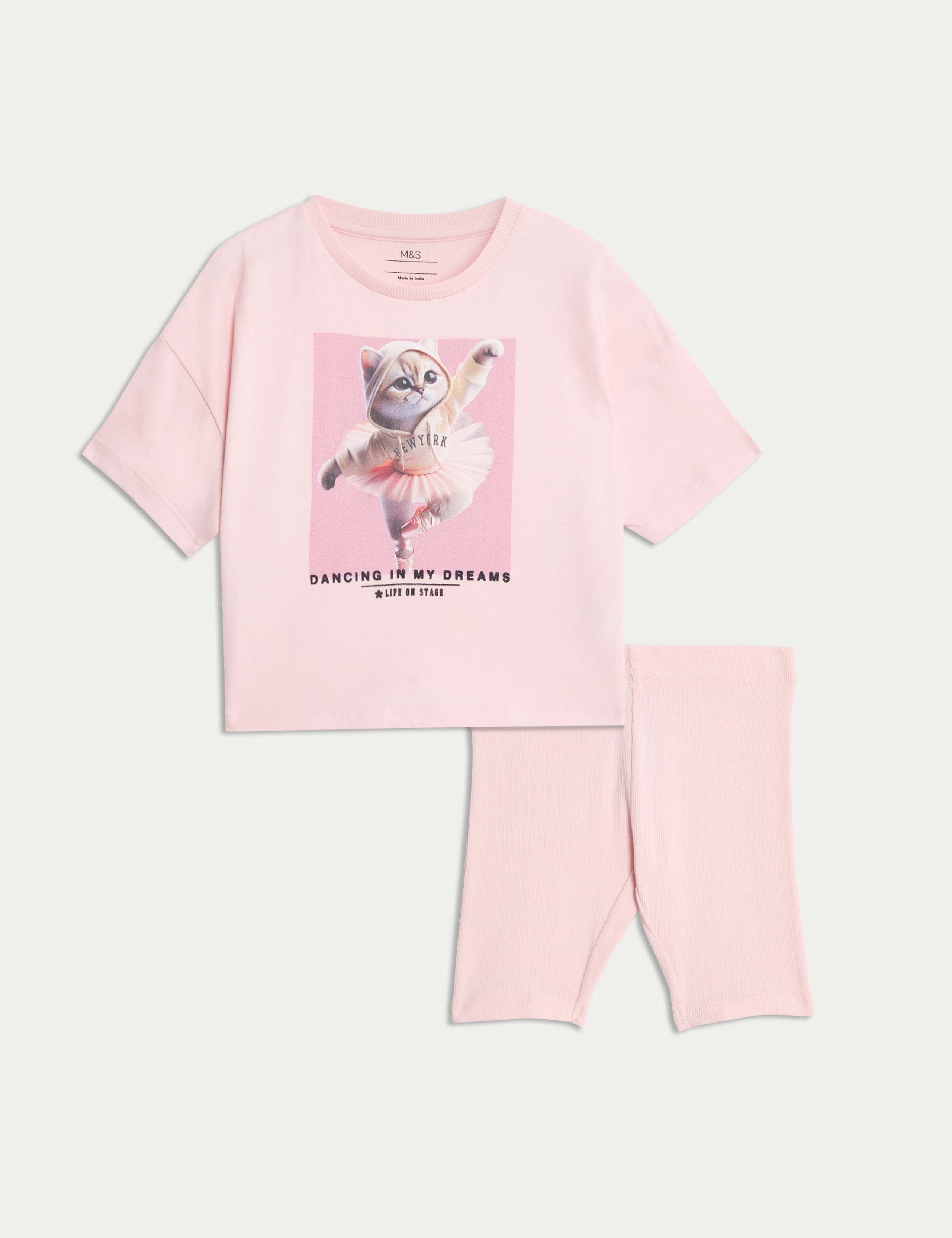 Cotton Rich Ballet Cat Pyjamas (1-8 Yrs)