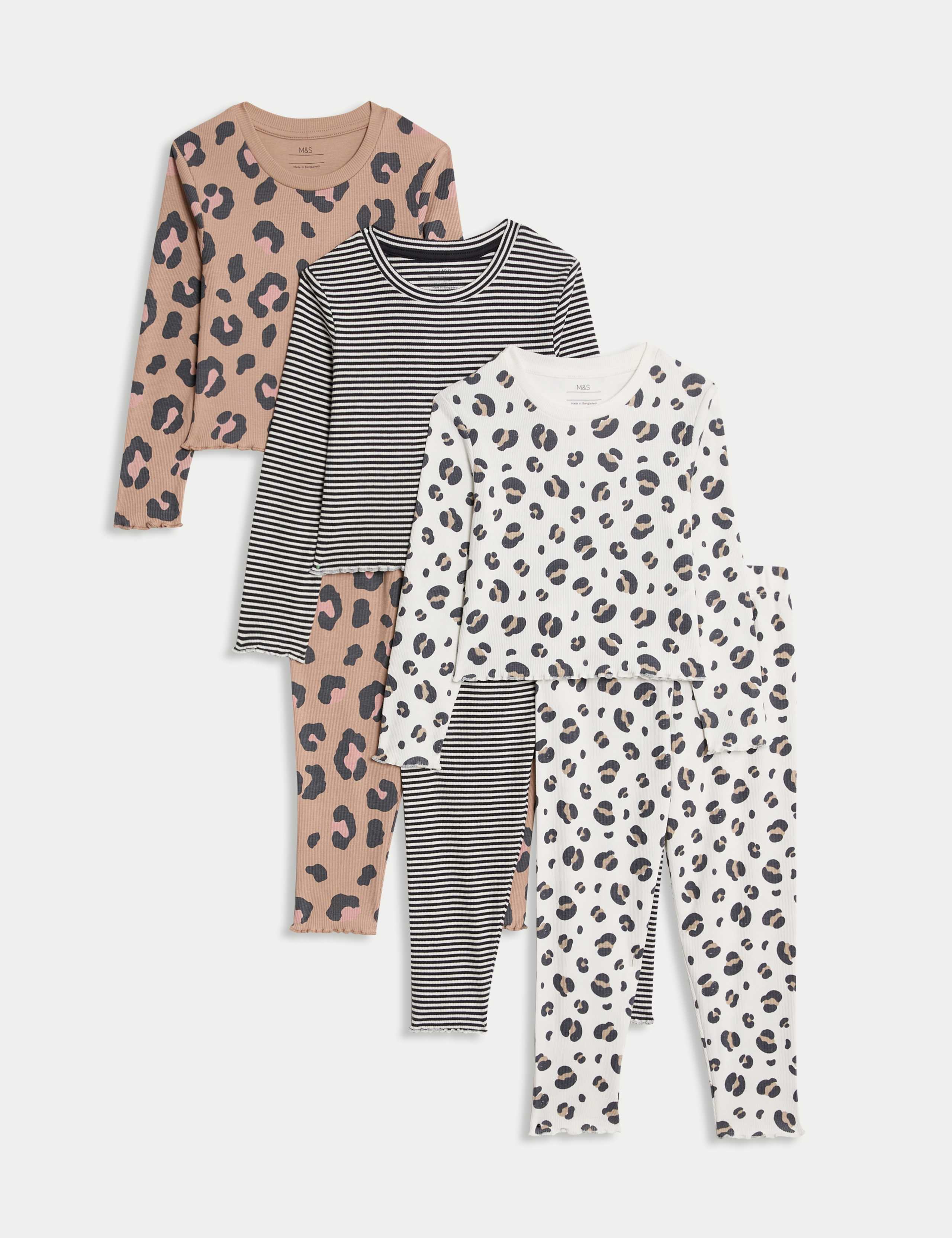 KIDS 3PK ANIMAL PRINT PYJAMA SET