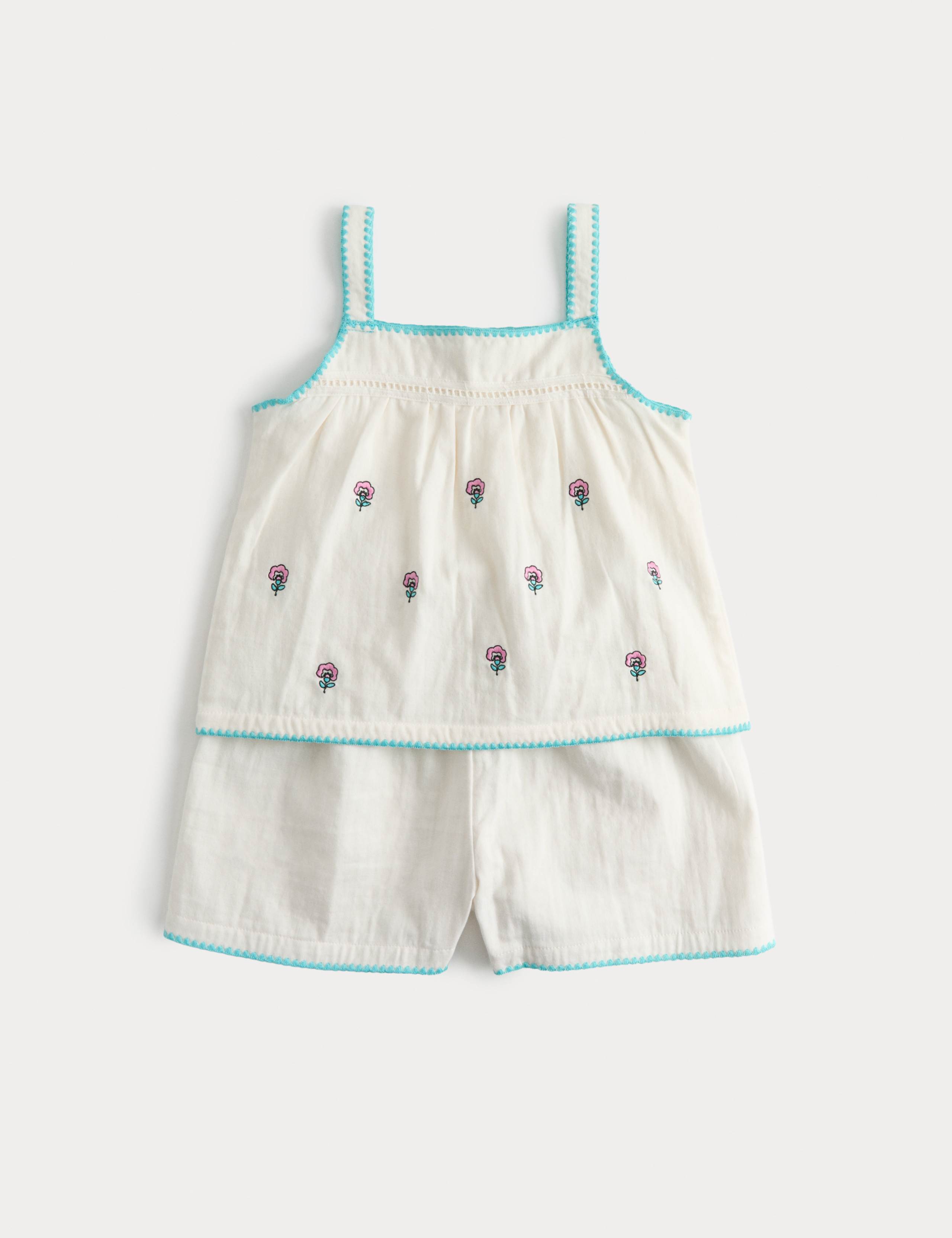 Pure Cotton Embroidered Short Pyjamas (1-8 Yrs)