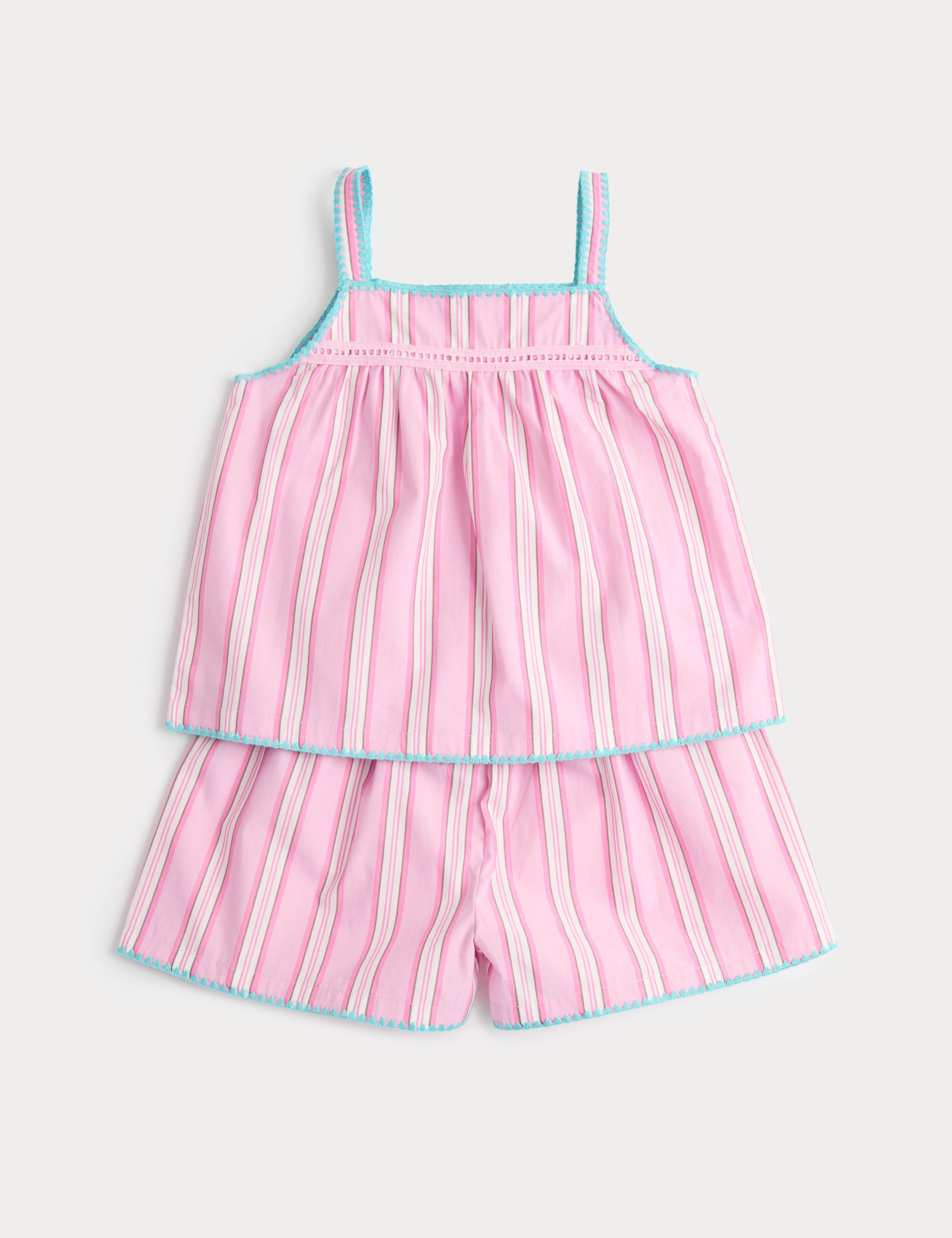 Pure Cotton Cami Striped Pyjamas (1-8 Yrs)
