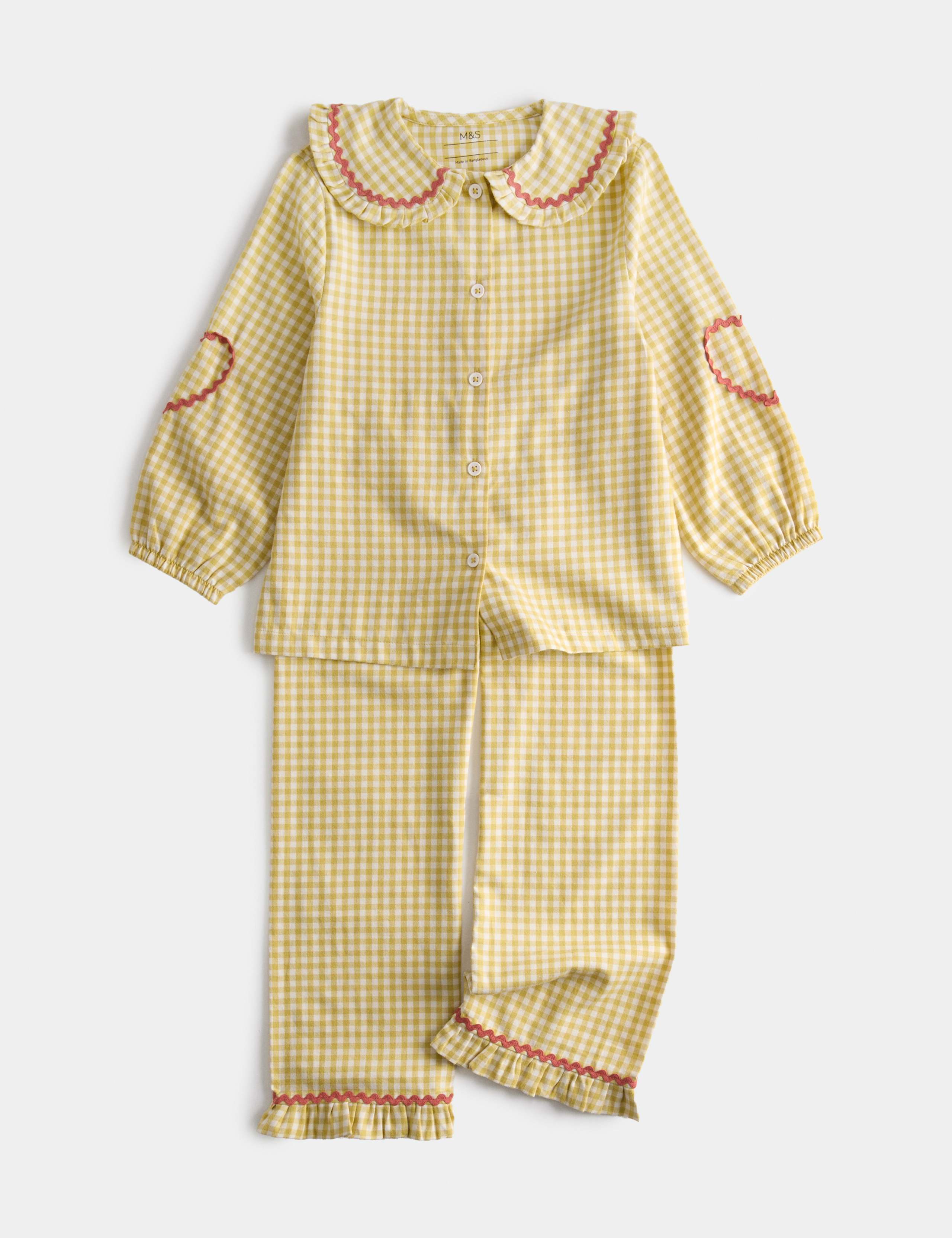 Pure Cotton Frill Checked Pyjamas (9 Mths - 8 Yrs)