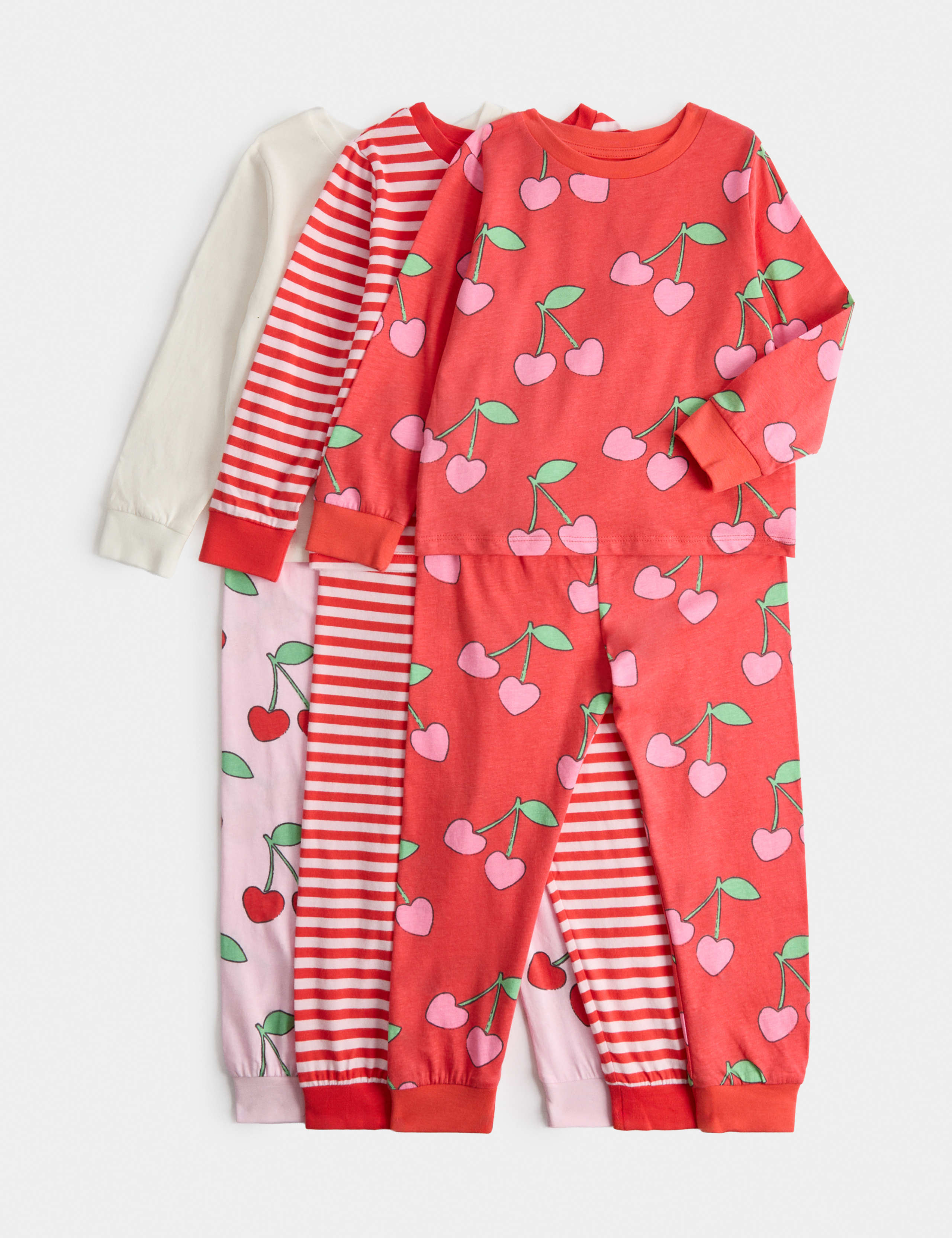 3 Pack Pure Cotton Fruit Graphic Pyjama Sets (12 Mths - 8 Yrs)