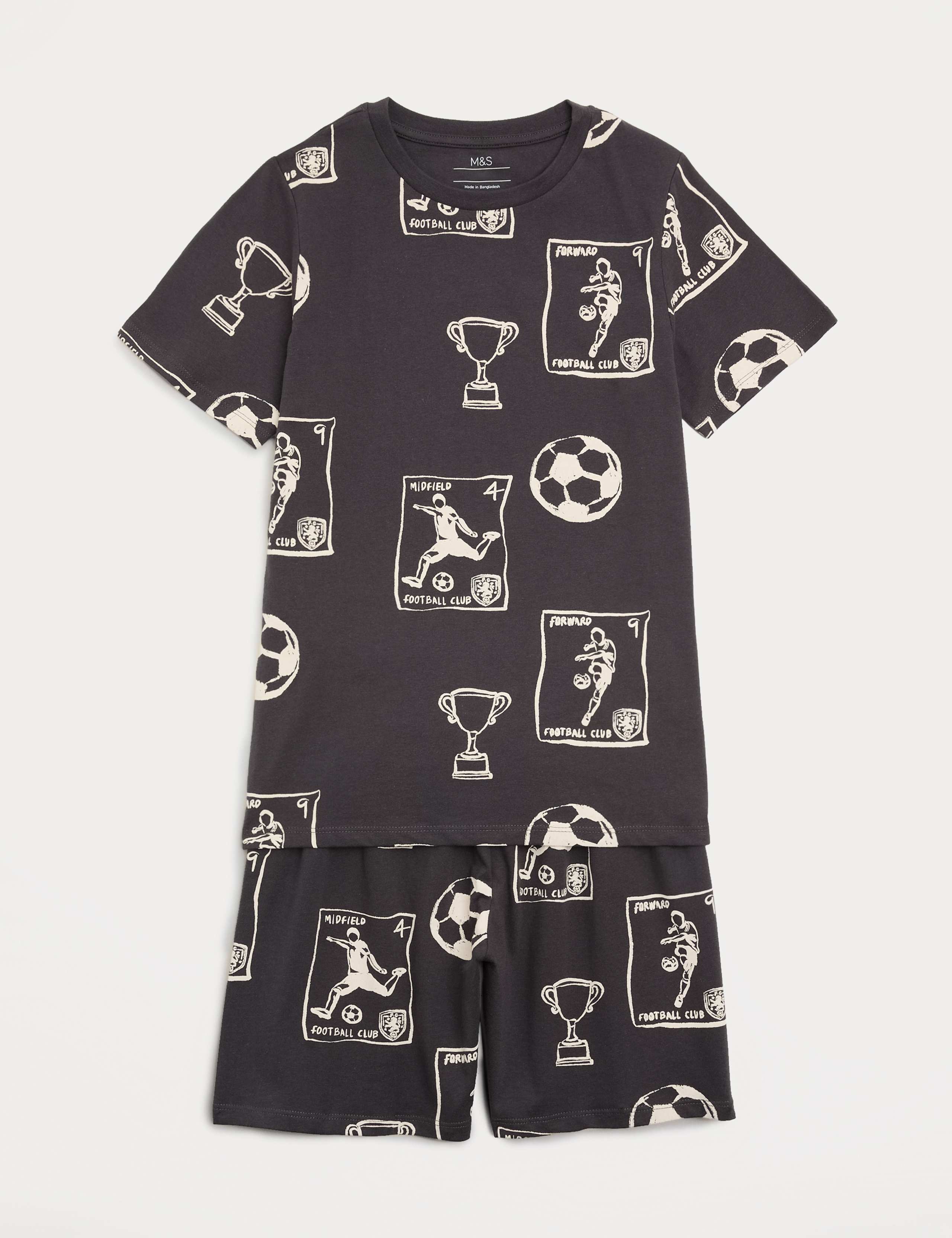 Pure Cotton Football Print Short Pyjamas (1-16 Yrs)