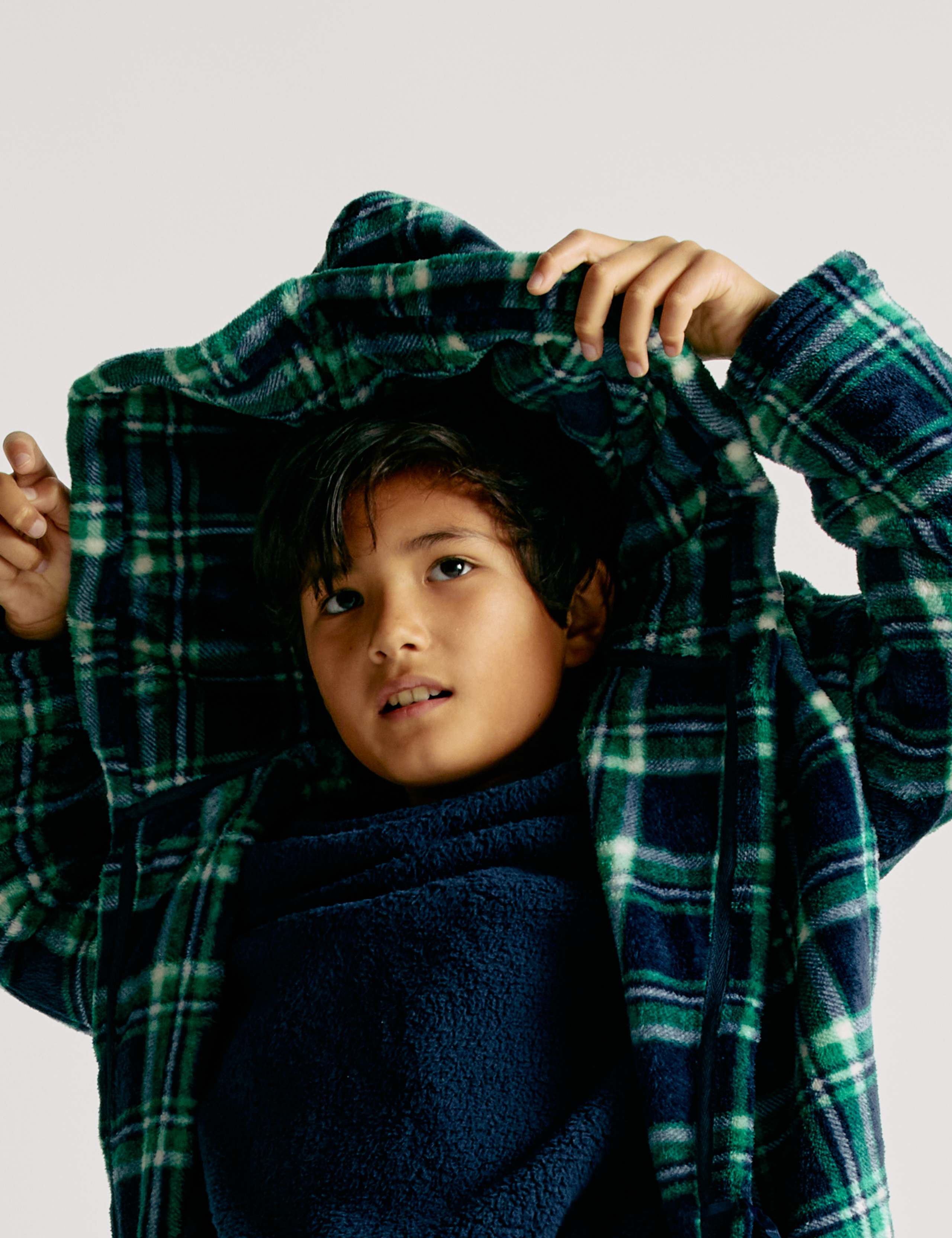 Fleece Checked Dressing Gown (1-16 Yrs)