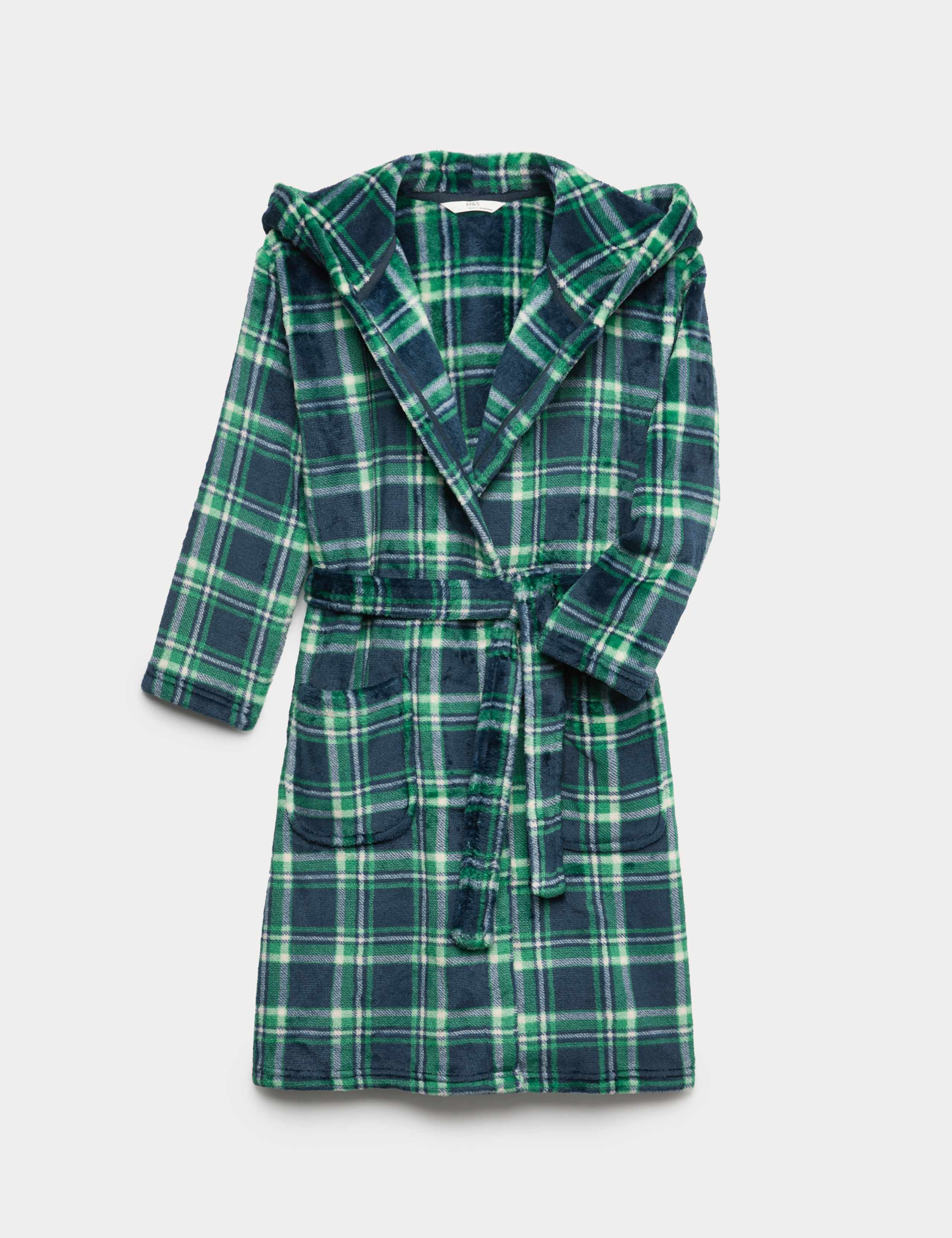 Fleece Checked Dressing Gown (1-16 Yrs)