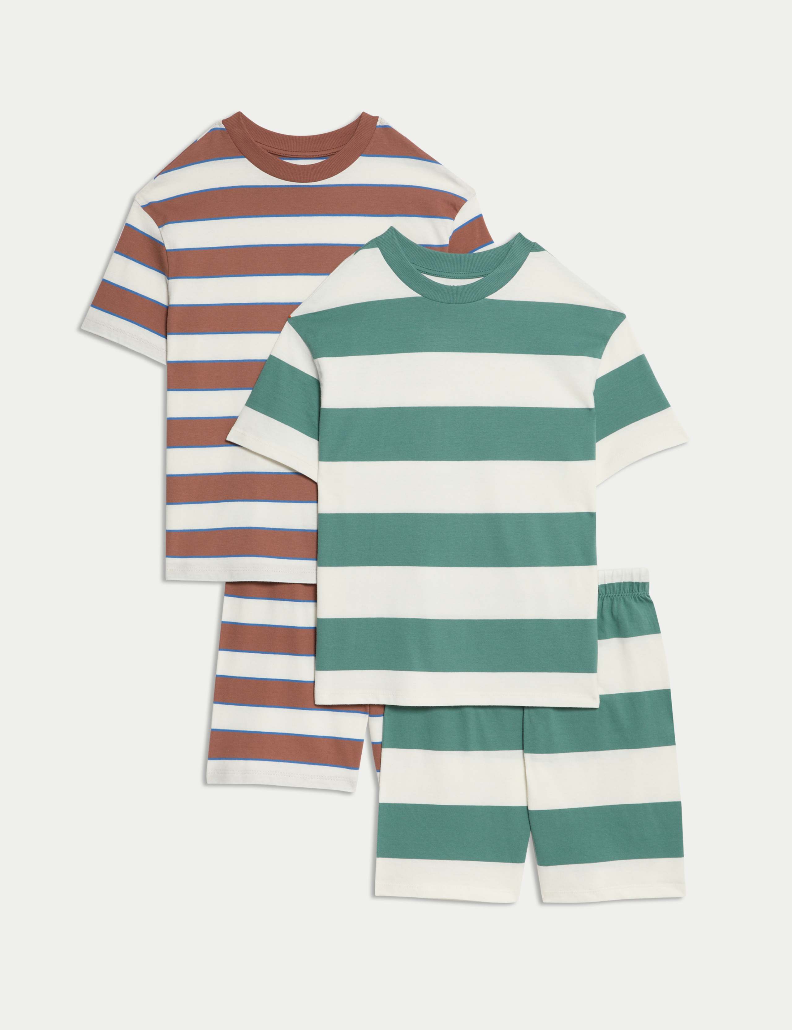 2pk Pure Cotton Striped Pyjama Sets (6-16 Yrs)